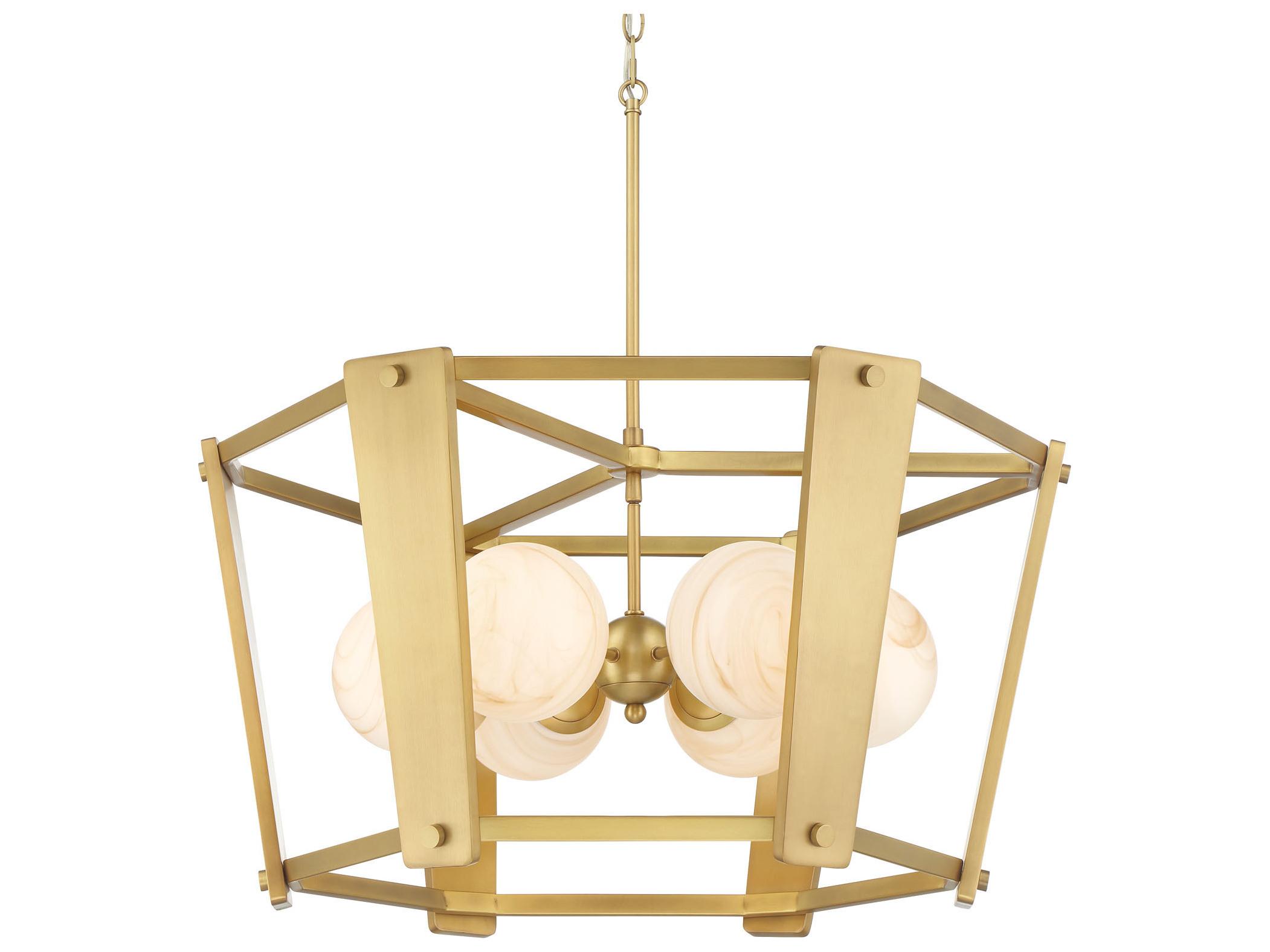 Minka Lavery Shimmer 6-Light Legacy Brass Globe Lantern Pendant