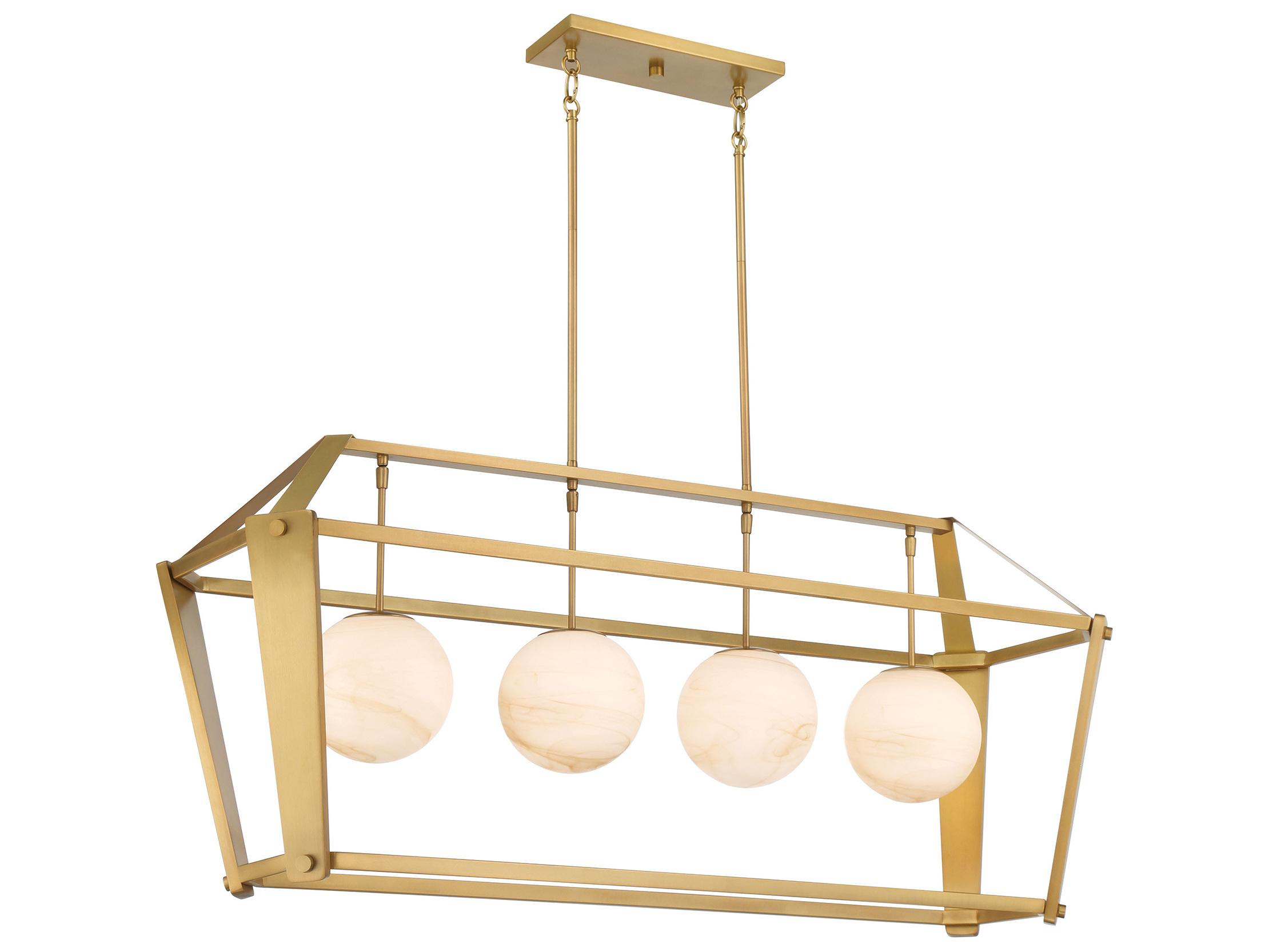 Minka Lavery Shimmer 4-Light Legacy Brass Globe Lantern Island Pendant