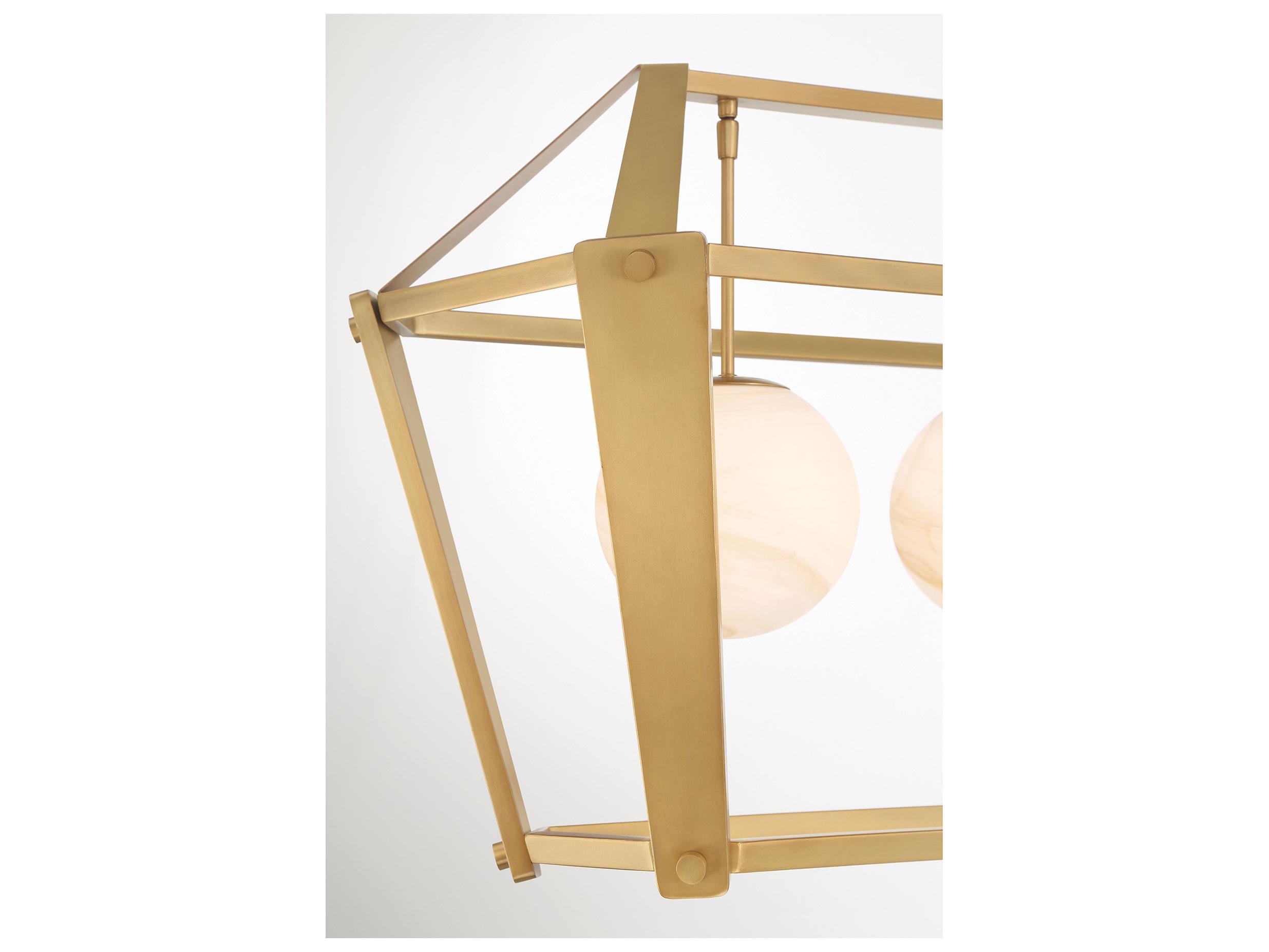 Minka Lavery Shimmer 4-Light Legacy Brass Globe Lantern Island Pendant