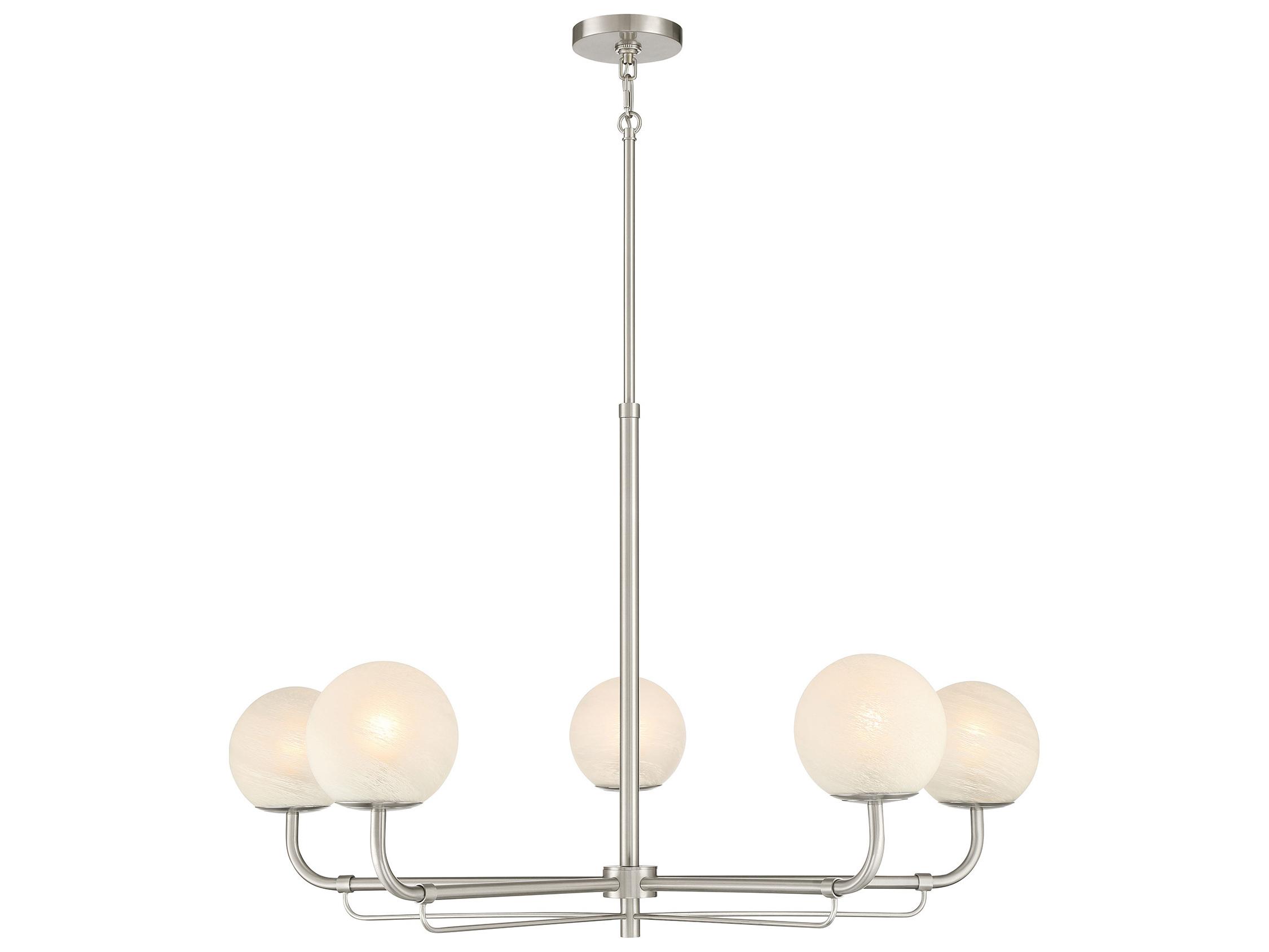 Minka Lavery Whitehall 5-Light Brushed Nickel Globe Chandelier