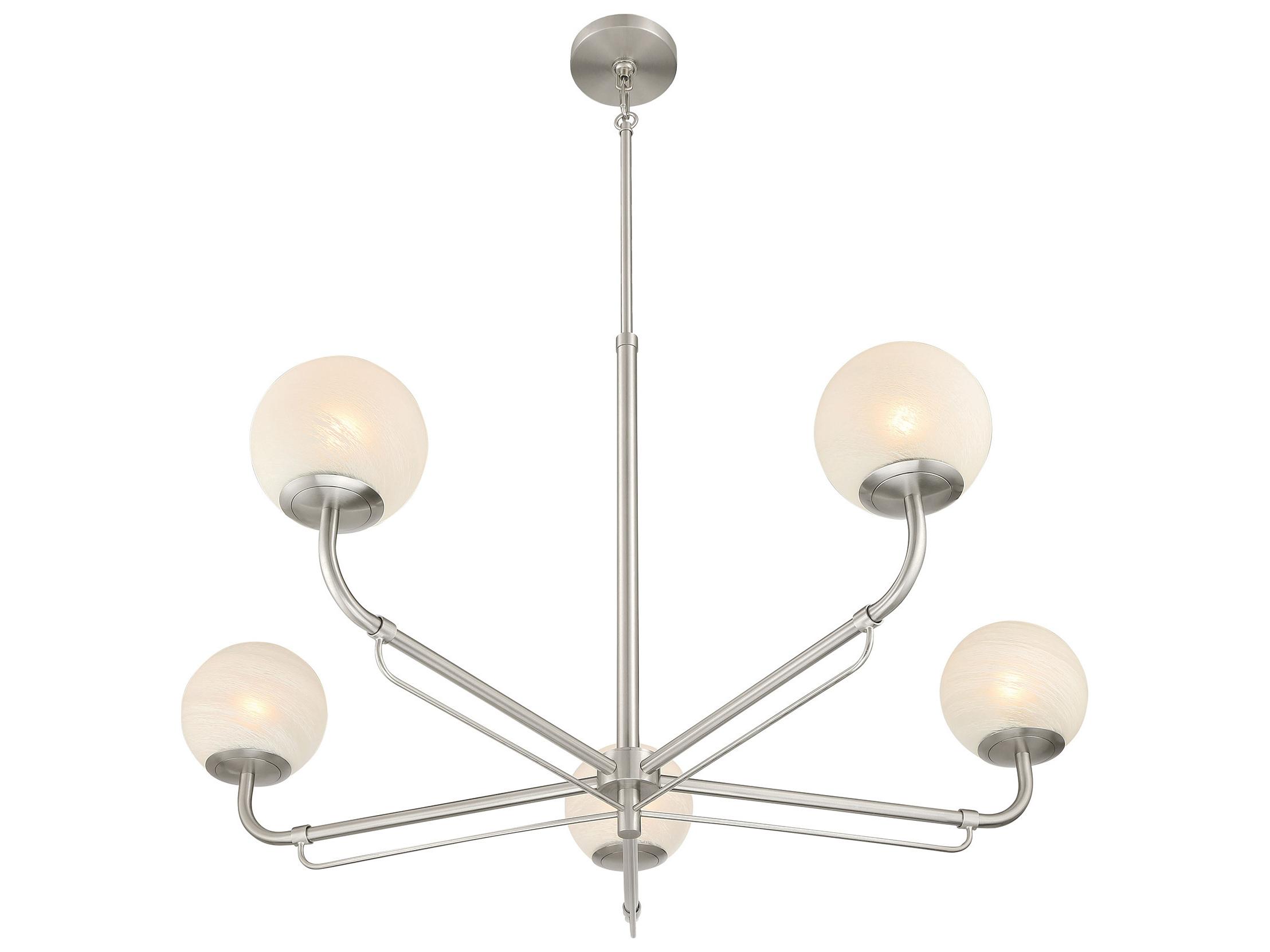 Minka Lavery Whitehall 5-Light Brushed Nickel Globe Chandelier