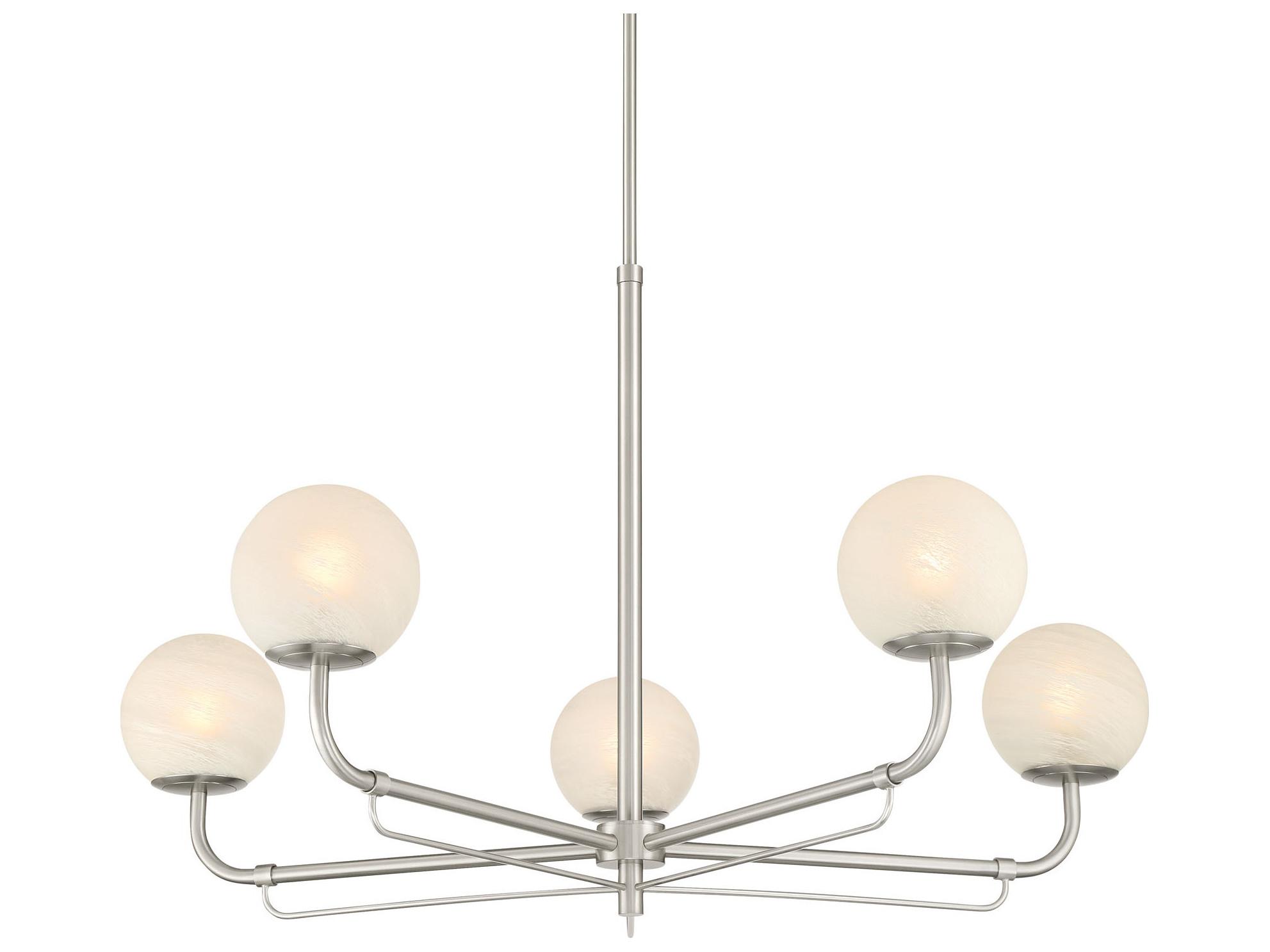 Minka Lavery Whitehall 5-Light Brushed Nickel Globe Chandelier