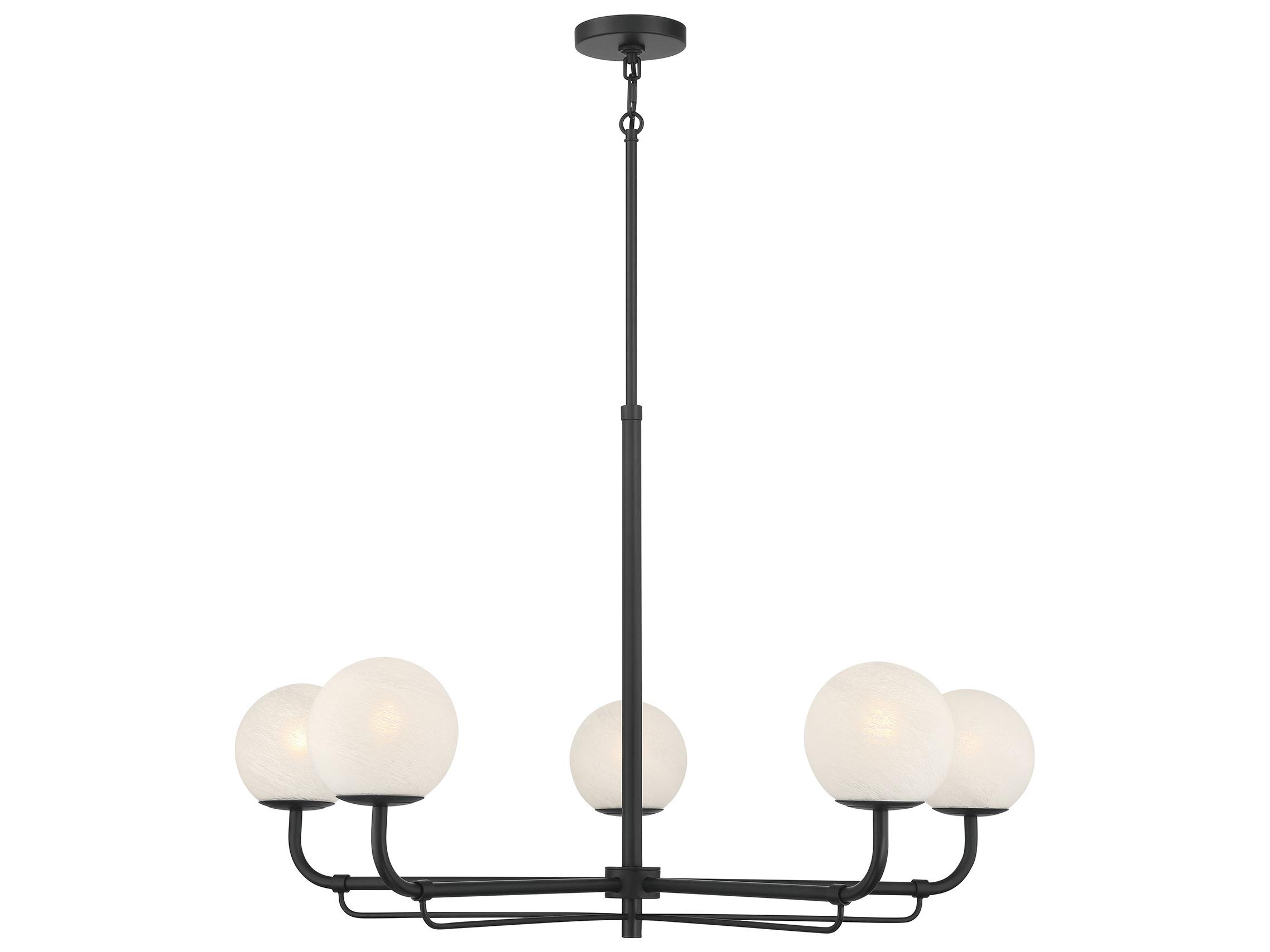 Minka Lavery Whitehall 5-Light Dark Matte Black Globe Chandelier