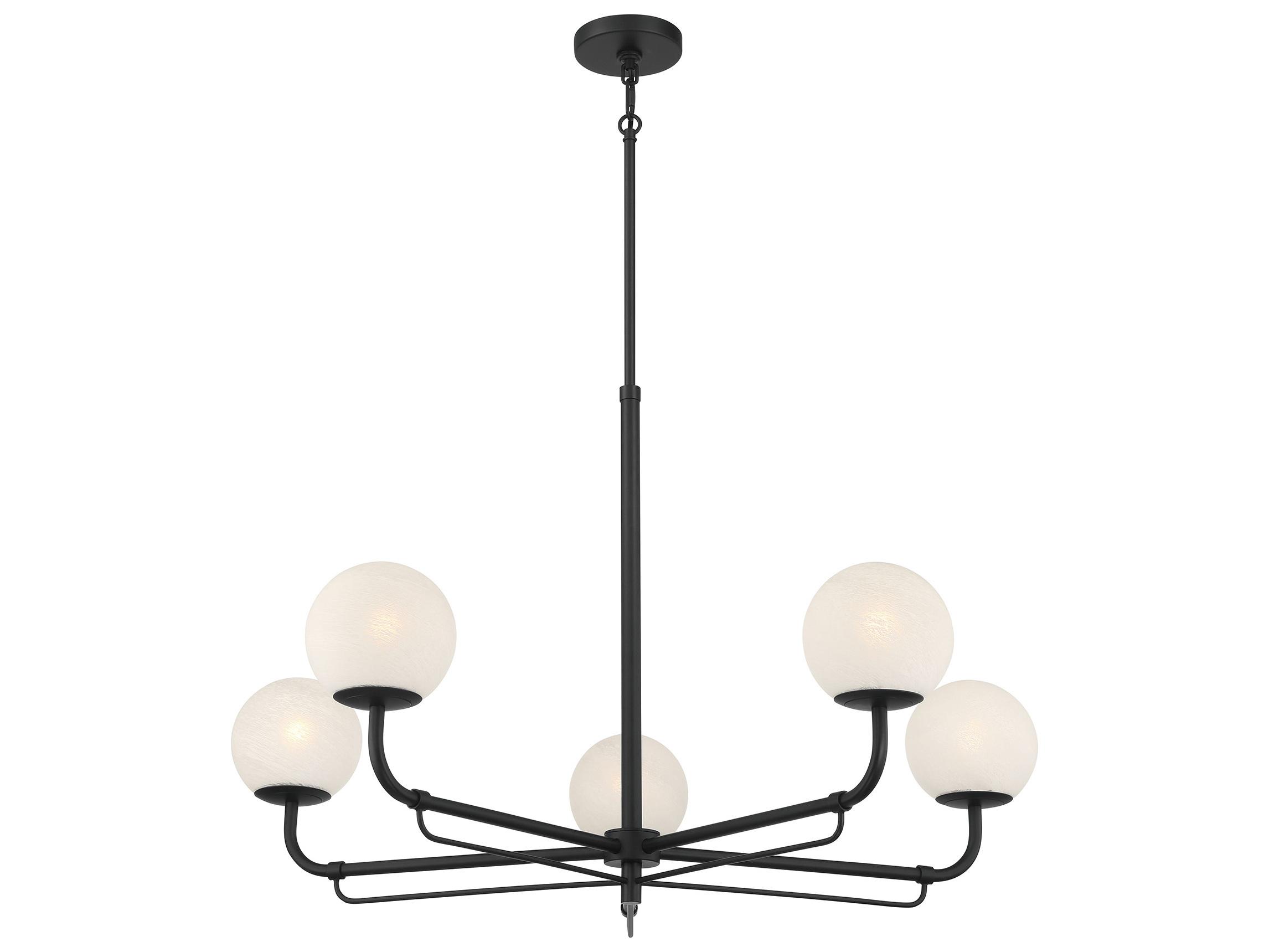 Minka Lavery Whitehall 5-Light Dark Matte Black Globe Chandelier