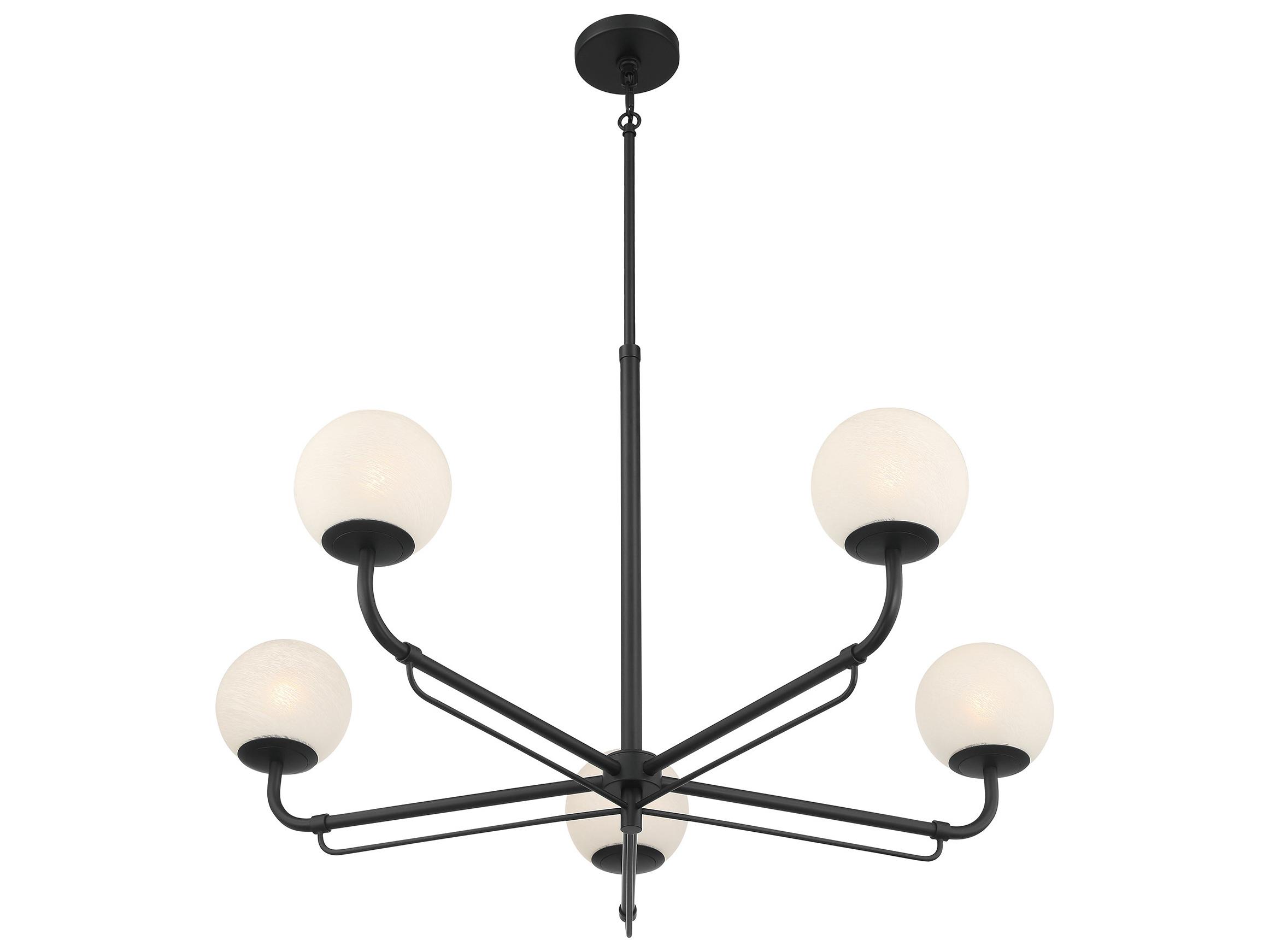 Minka Lavery Whitehall 5-Light Dark Matte Black Globe Chandelier