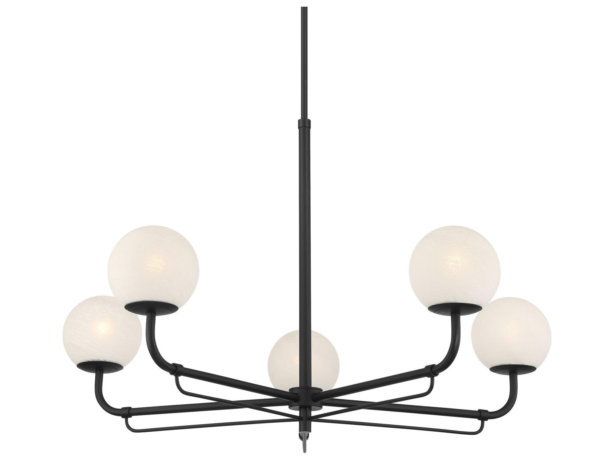 Minka Lavery Whitehall 5-Light Dark Matte Black Globe Chandelier