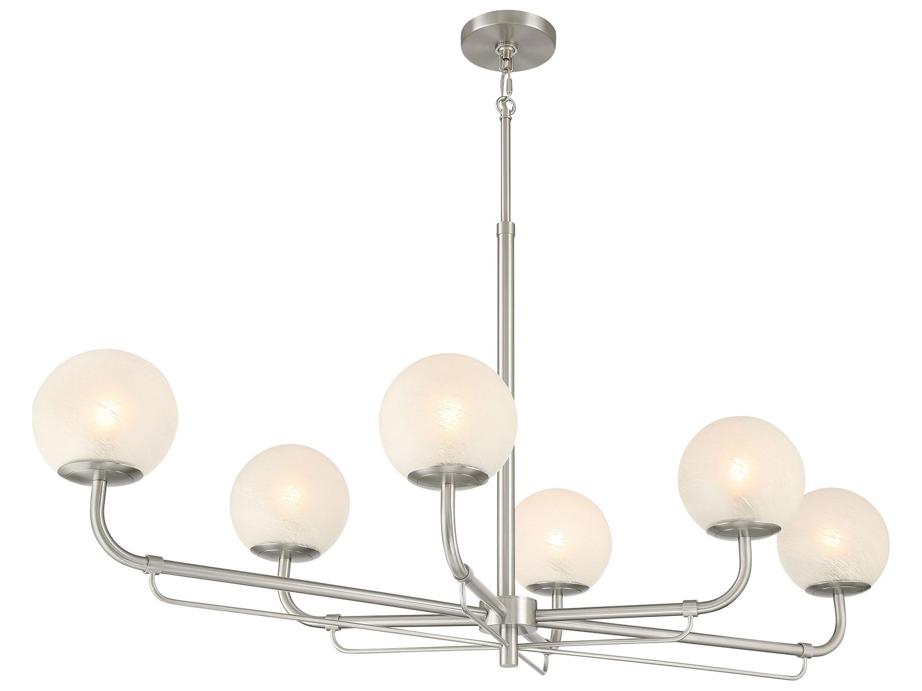 Minka Lavery Whitehall 6-Light Brushed Nickel Globe Island Pendant