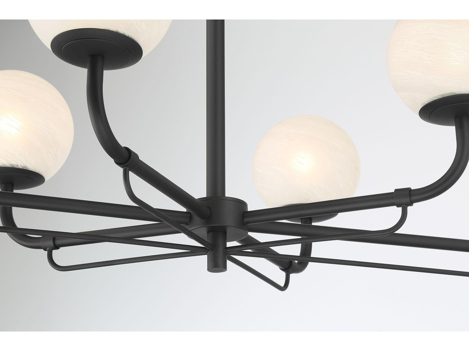 Minka Lavery Whitehall 6-Light Dark Matte Black Globe Island Pendant