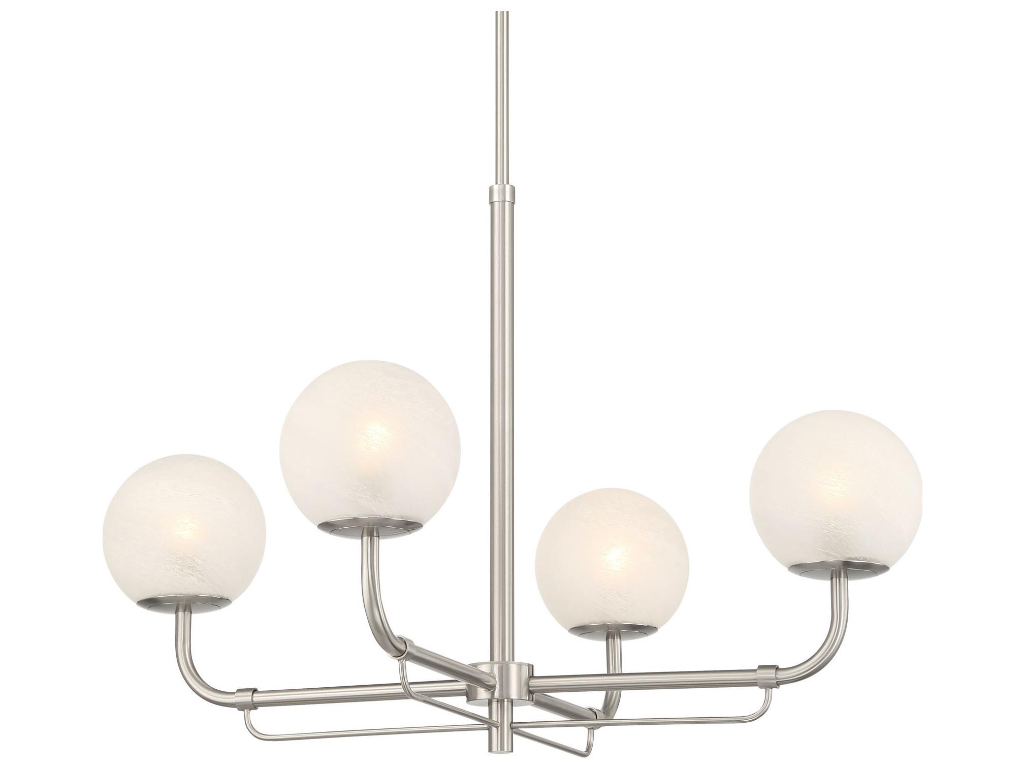Minka Lavery Whitehall 4-Light Brushed Nickel Globe Chandelier