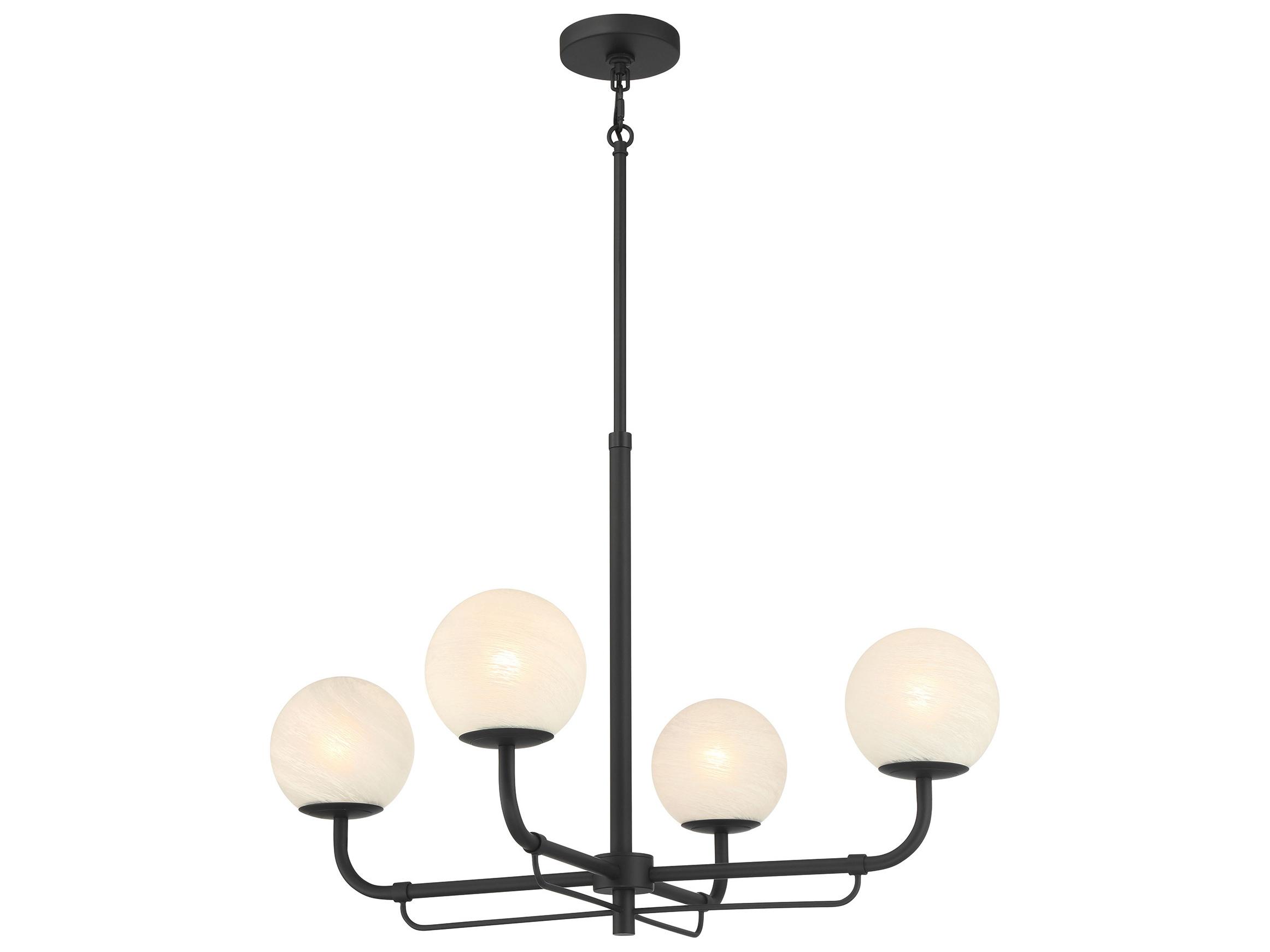 Minka Lavery Whitehall 4-Light Dark Matte Black Globe Chandelier