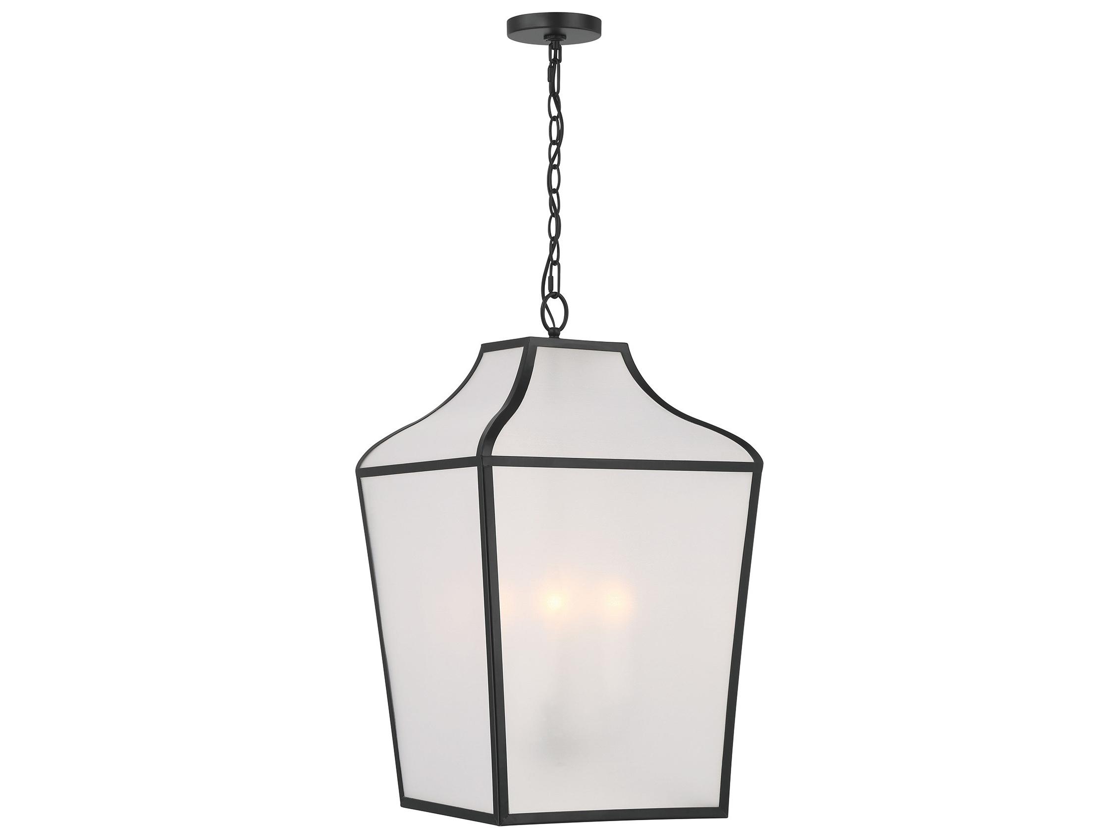Minka Lavery Velena 4-Light Dark Matte Black Lantern Pendant