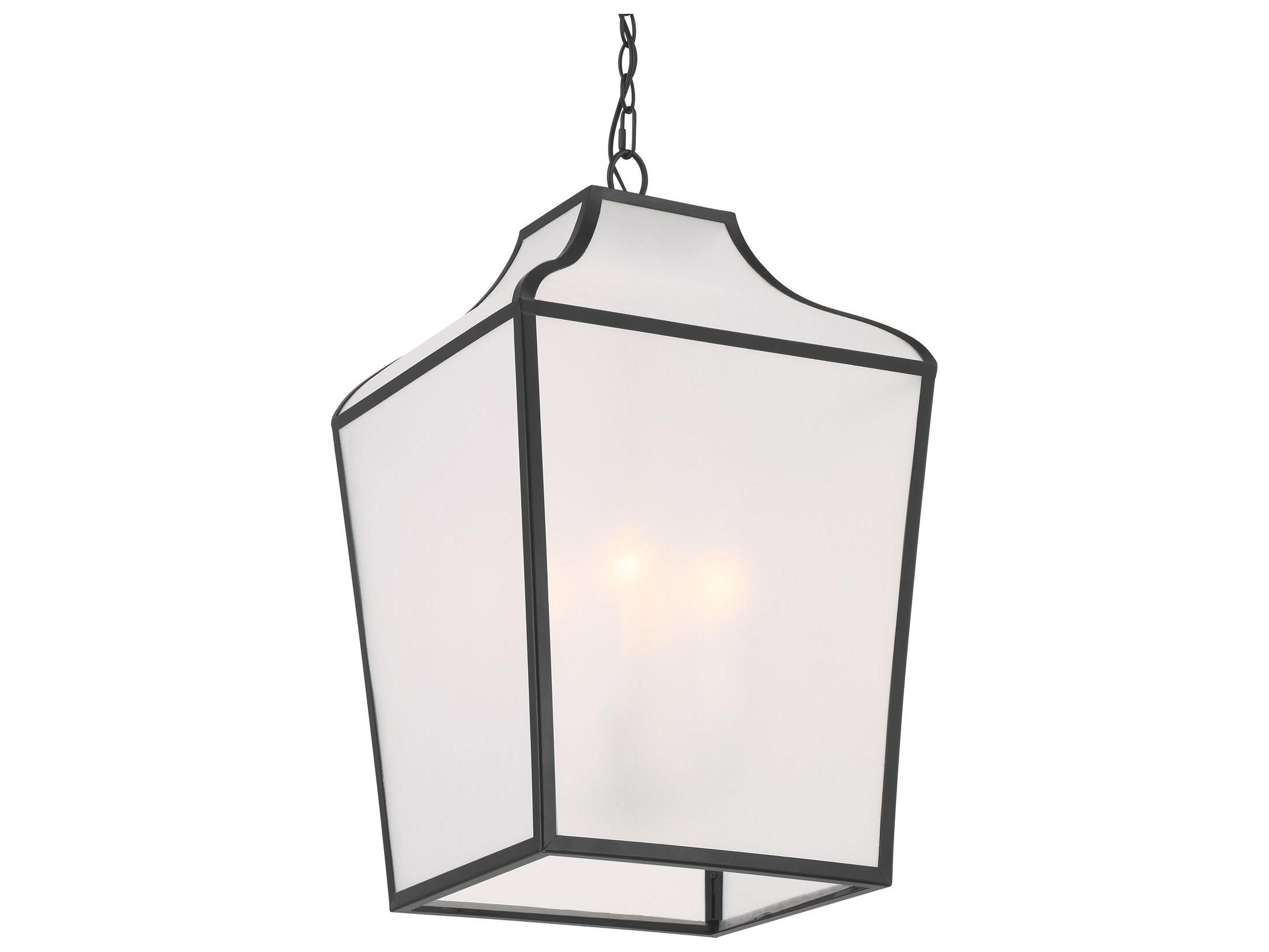 Minka Lavery Velena 4-Light Dark Matte Black Lantern Pendant