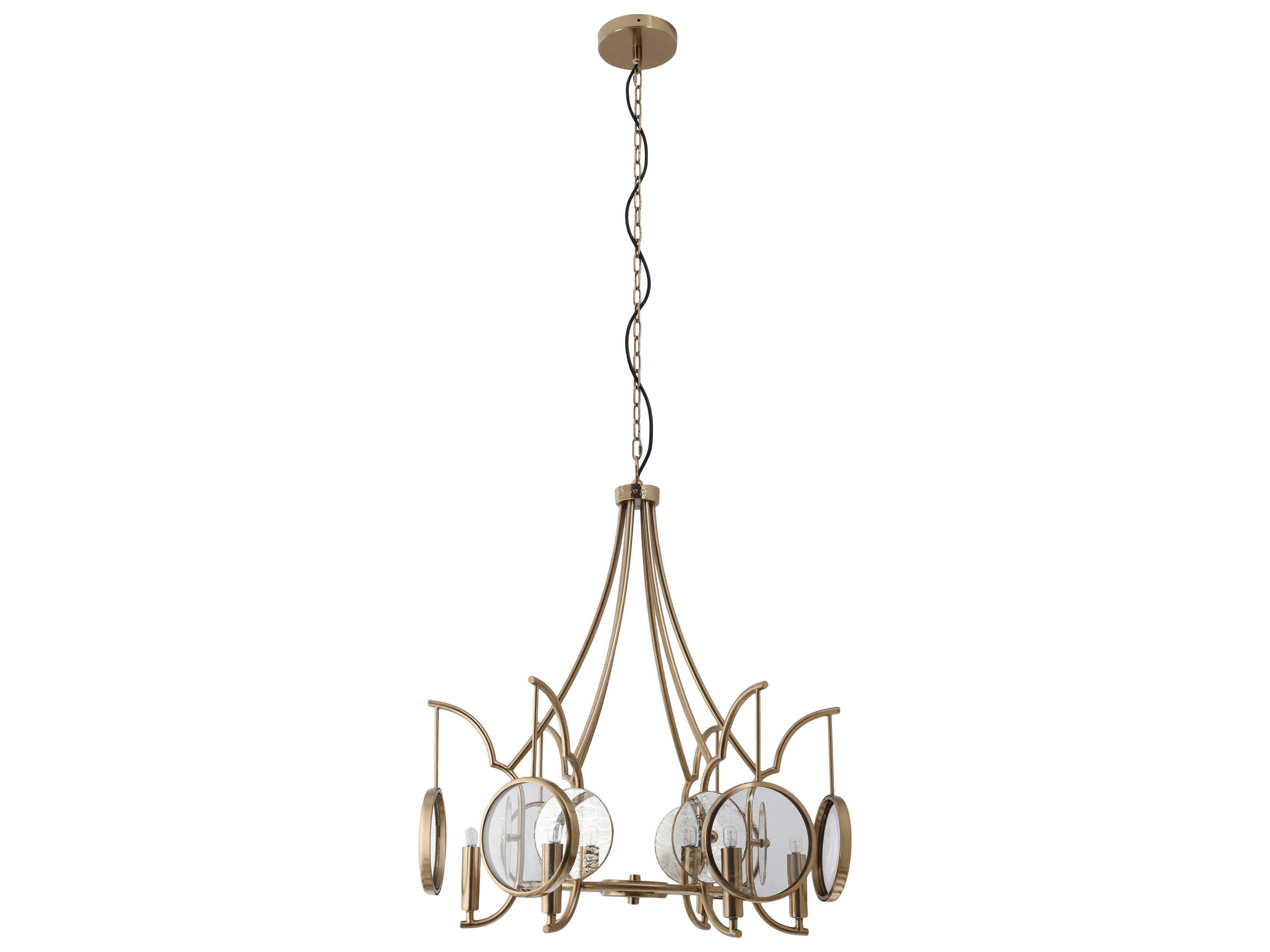 Minka Lavery Into Focus 6-Light Brass Antique Geometric Chandelier