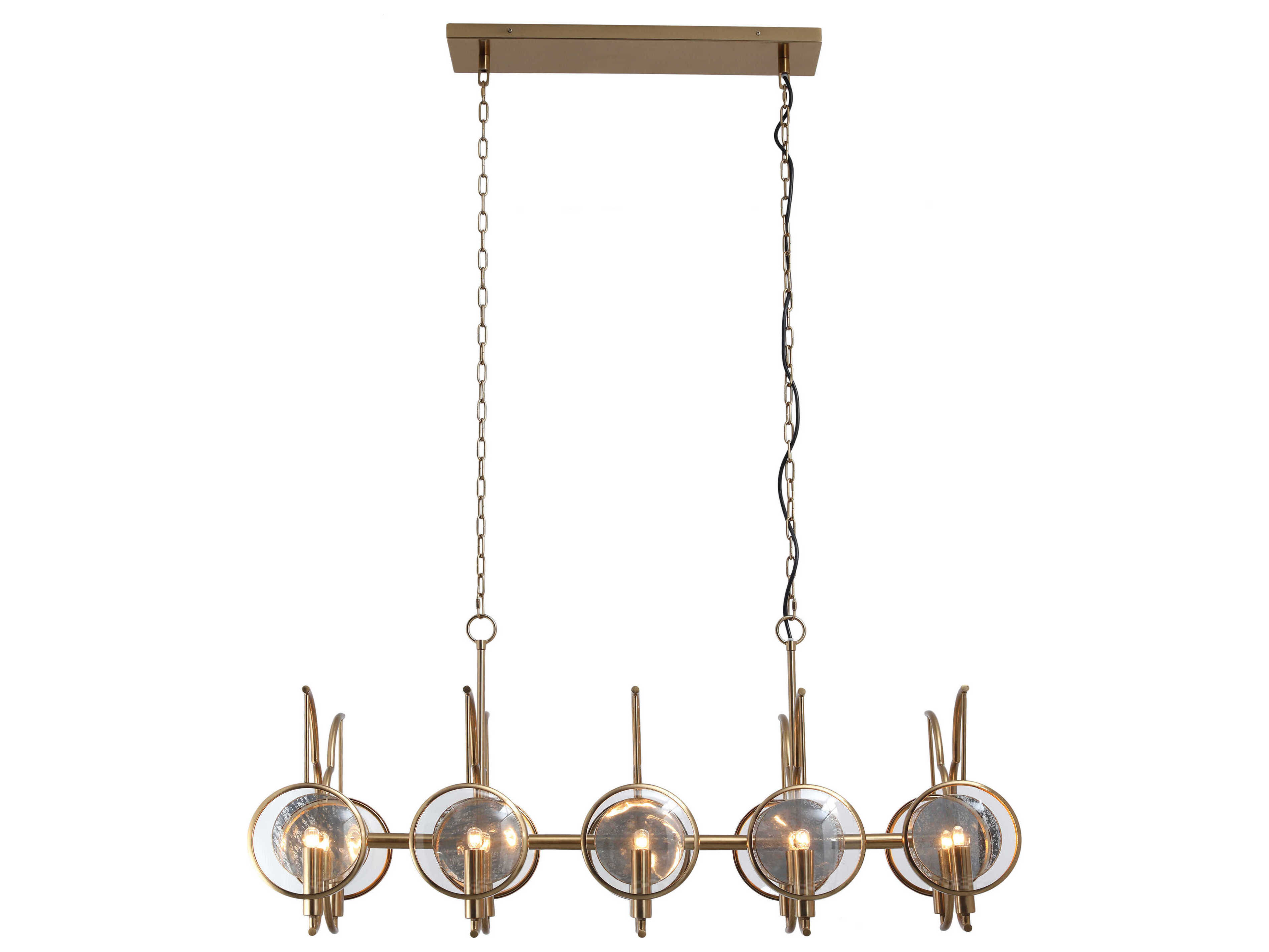 Minka Lavery Into Focus 10-Light Brass Antique Geometric Island Pendant