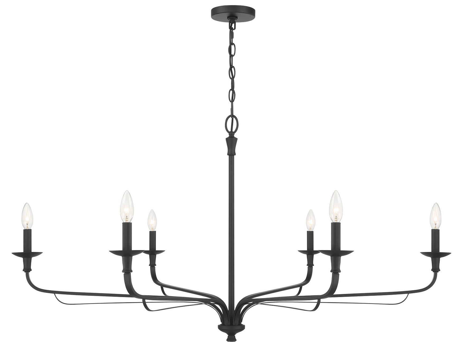Minka Lavery Velena 6-Light Dark Matte Black Candelabra Chandelier