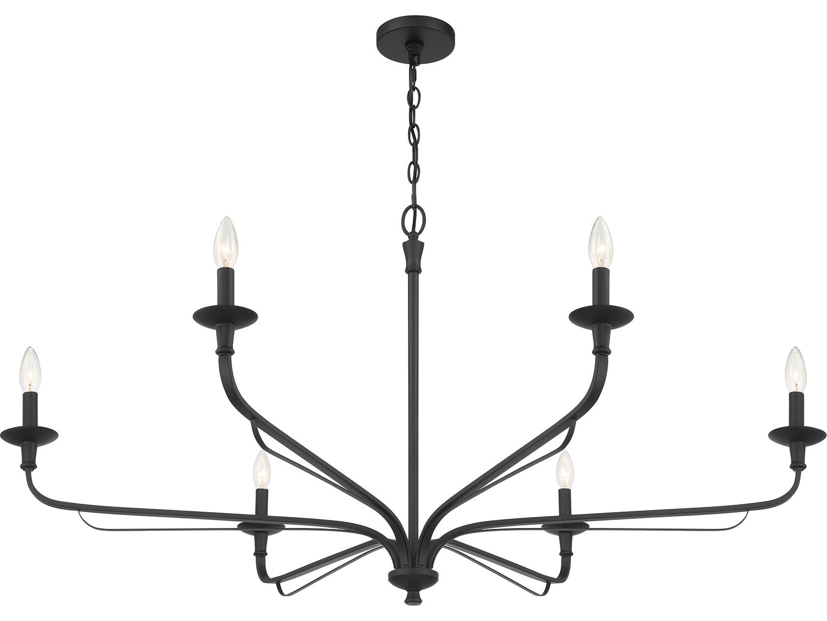 Minka Lavery Velena 6-Light Dark Matte Black Candelabra Chandelier