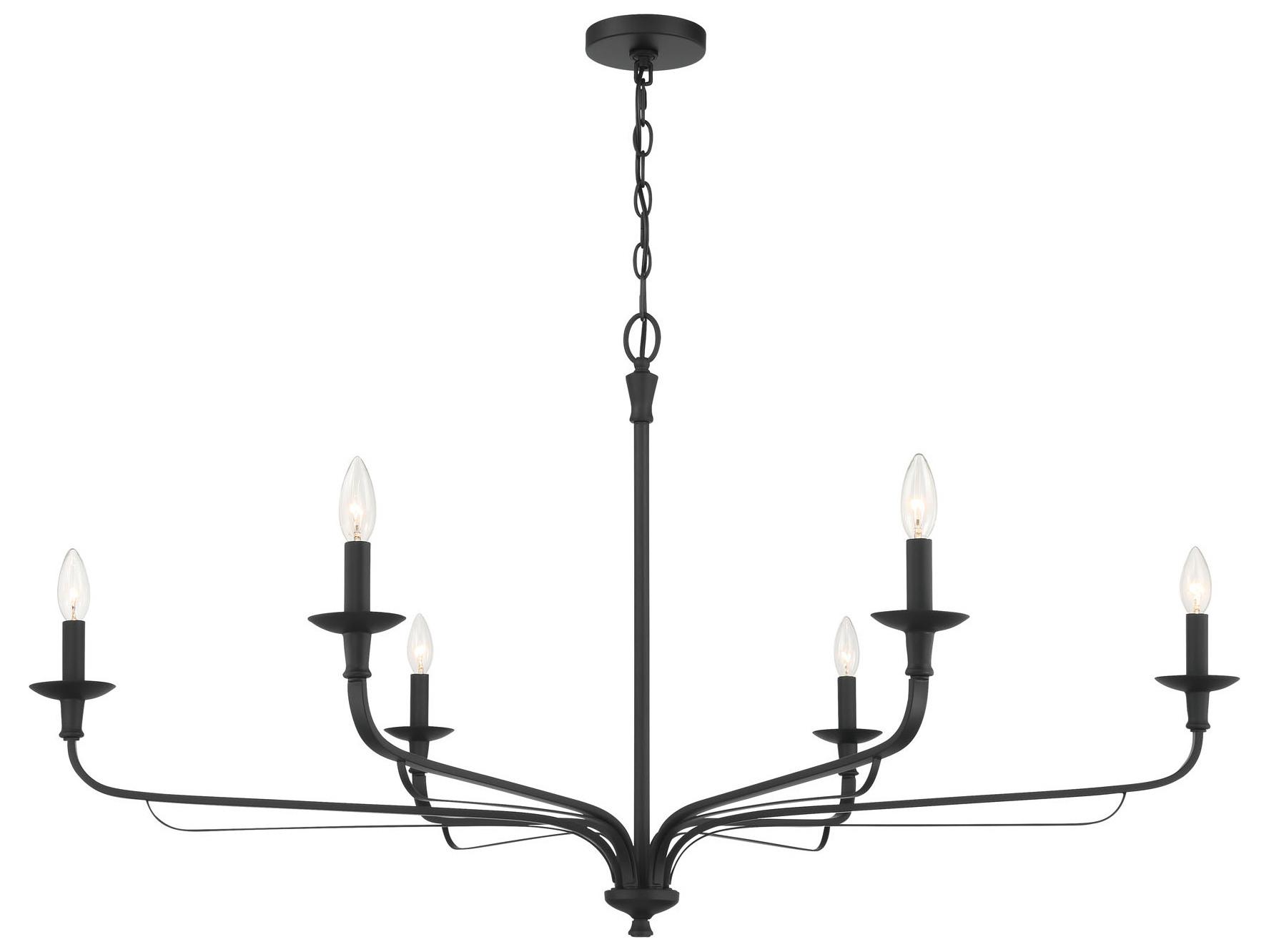 Minka Lavery Velena 6-Light Dark Matte Black Candelabra Chandelier