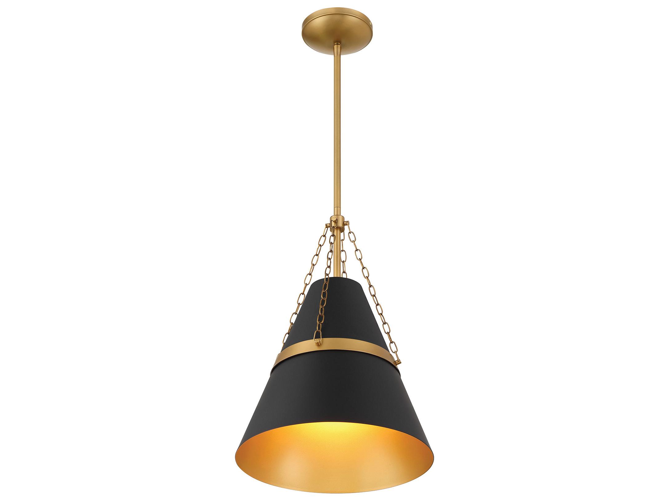 Minka Lavery Springfield 1-Light Legacy Brass Dark Matte Black Mini Pendant