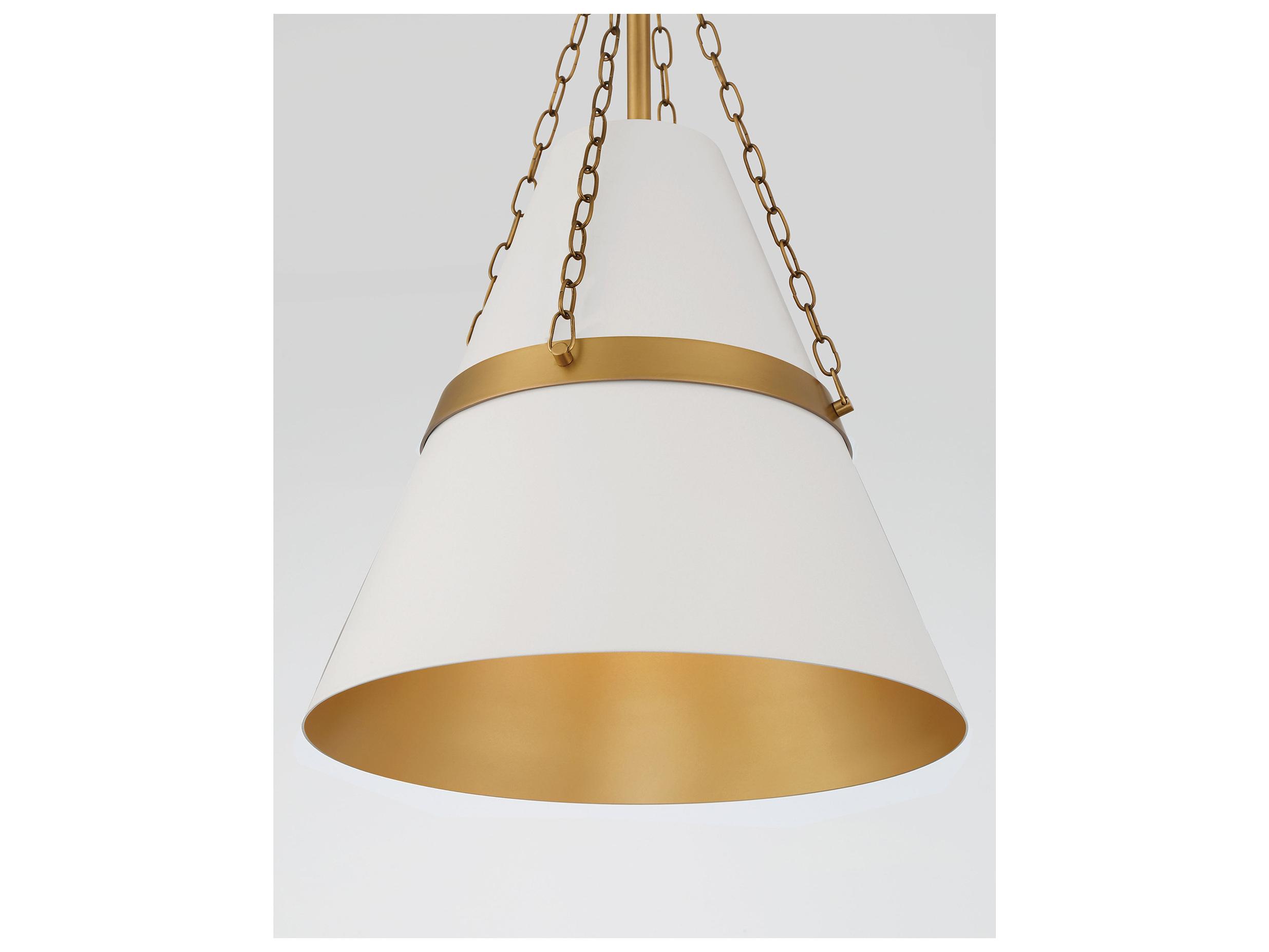 Minka Lavery Springfield 1-Light Legacy Brass Off White Cream Mini Pendant