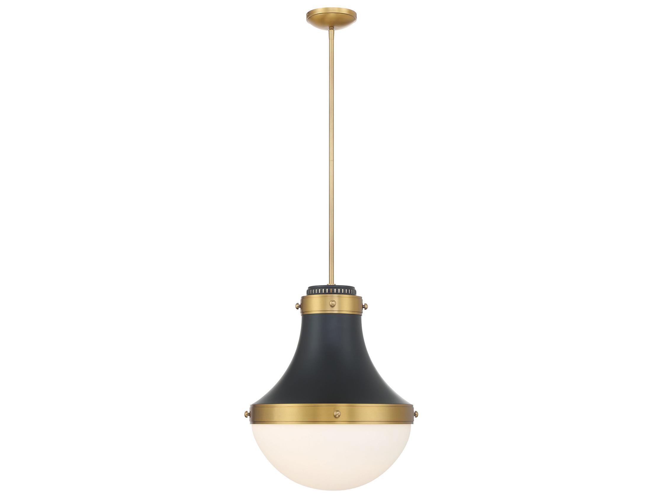 Minka Lavery Purelight 1-Light Legacy Brass Dark Matte Black Pendant