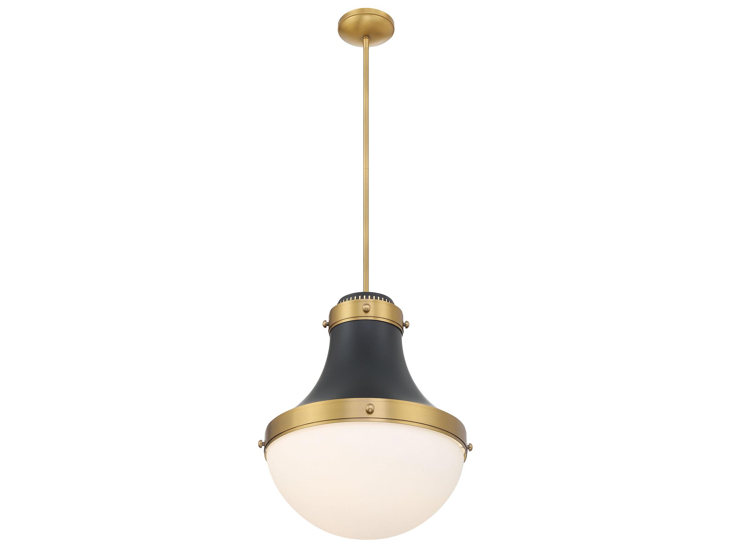 Minka Lavery Purelight 1-Light Legacy Brass Dark Matte Black Pendant
