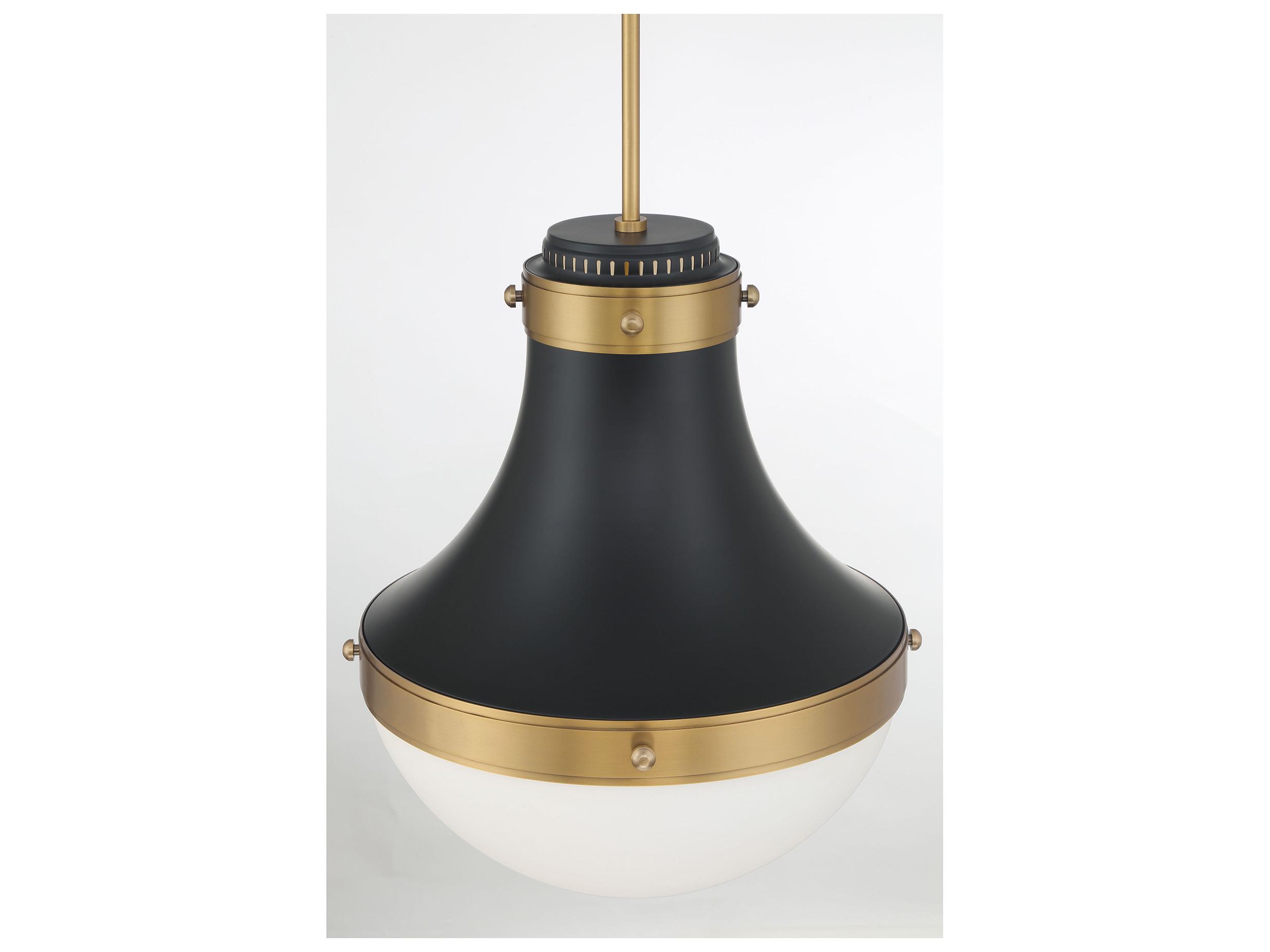 Minka Lavery Purelight 1-Light Legacy Brass Dark Matte Black Pendant