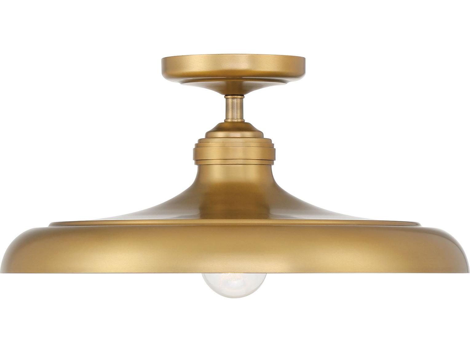 Minka Lavery Crowne 1-Light Legacy Brass Bell Semi Flush Mount
