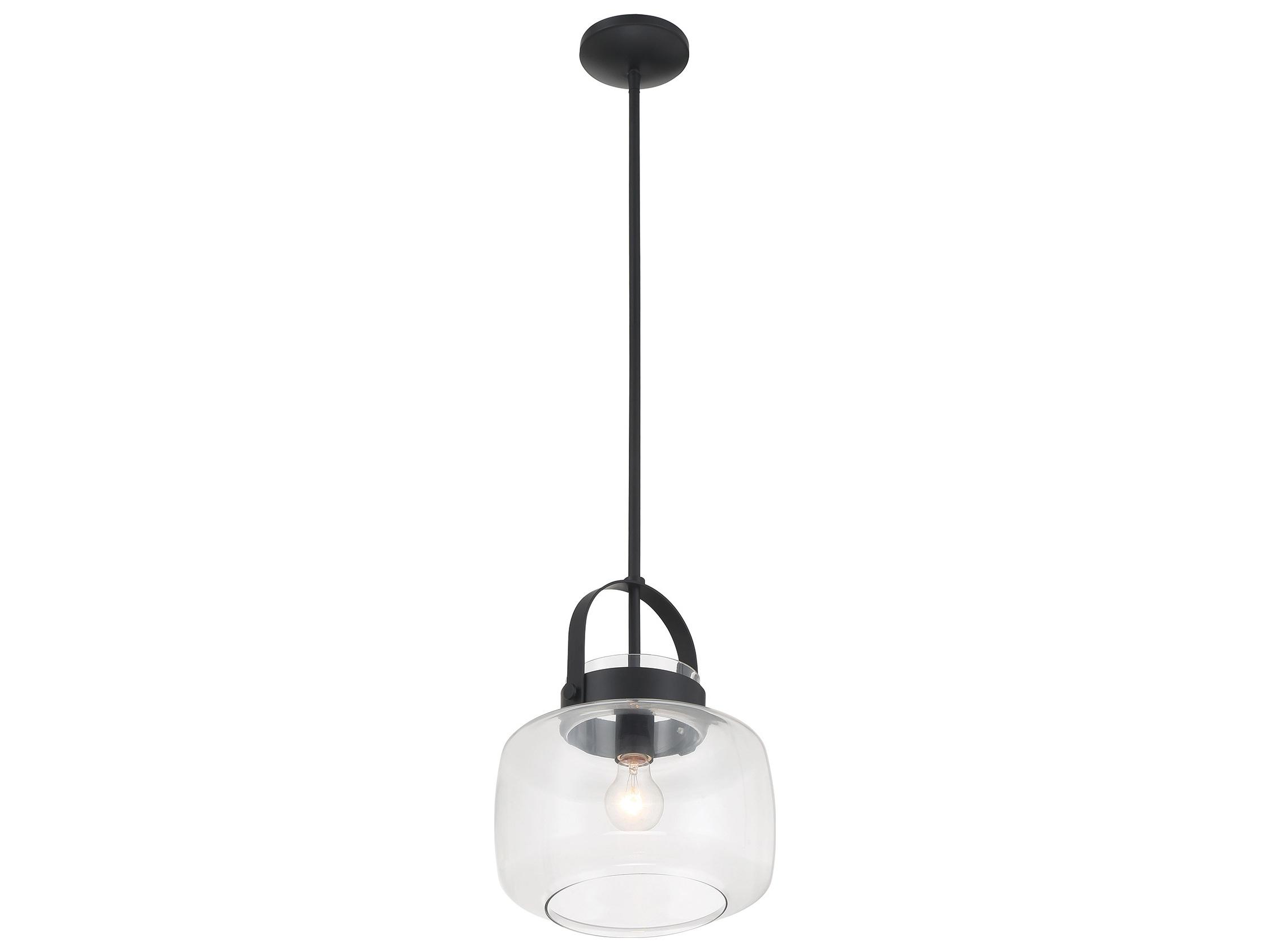 Minka Lavery Wickglow 1-Light Dark Matte Black Lantern Mini Pendant