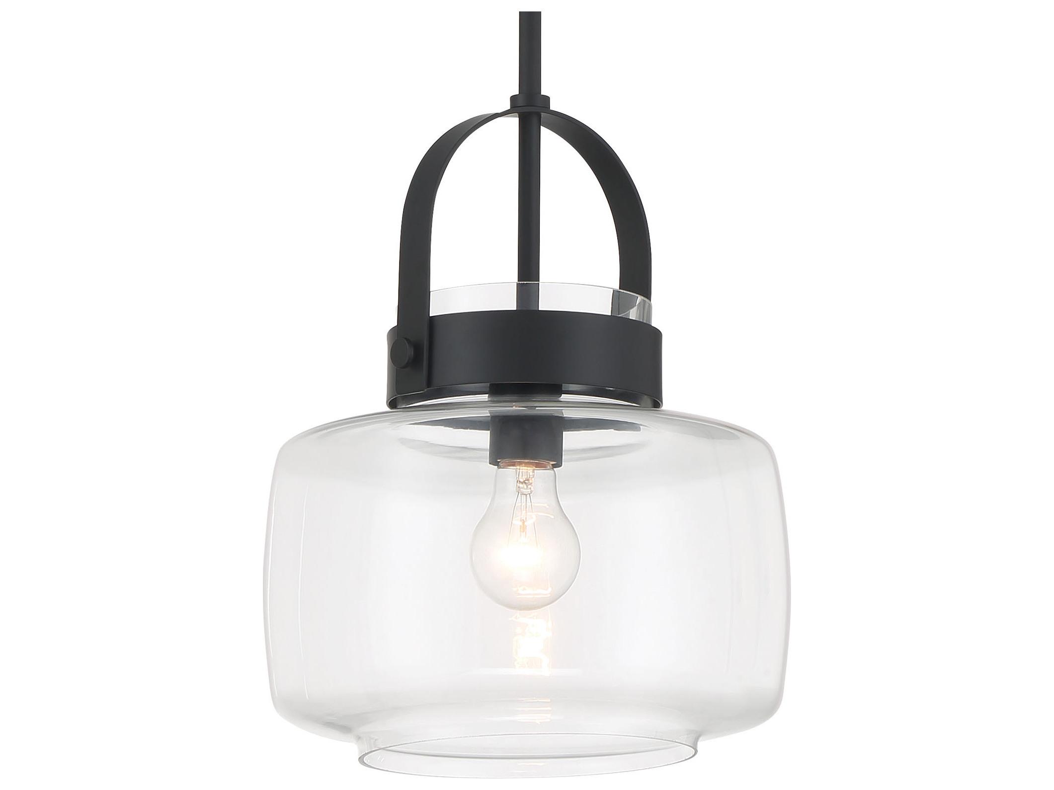 Minka Lavery Wickglow 1-Light Dark Matte Black Lantern Mini Pendant