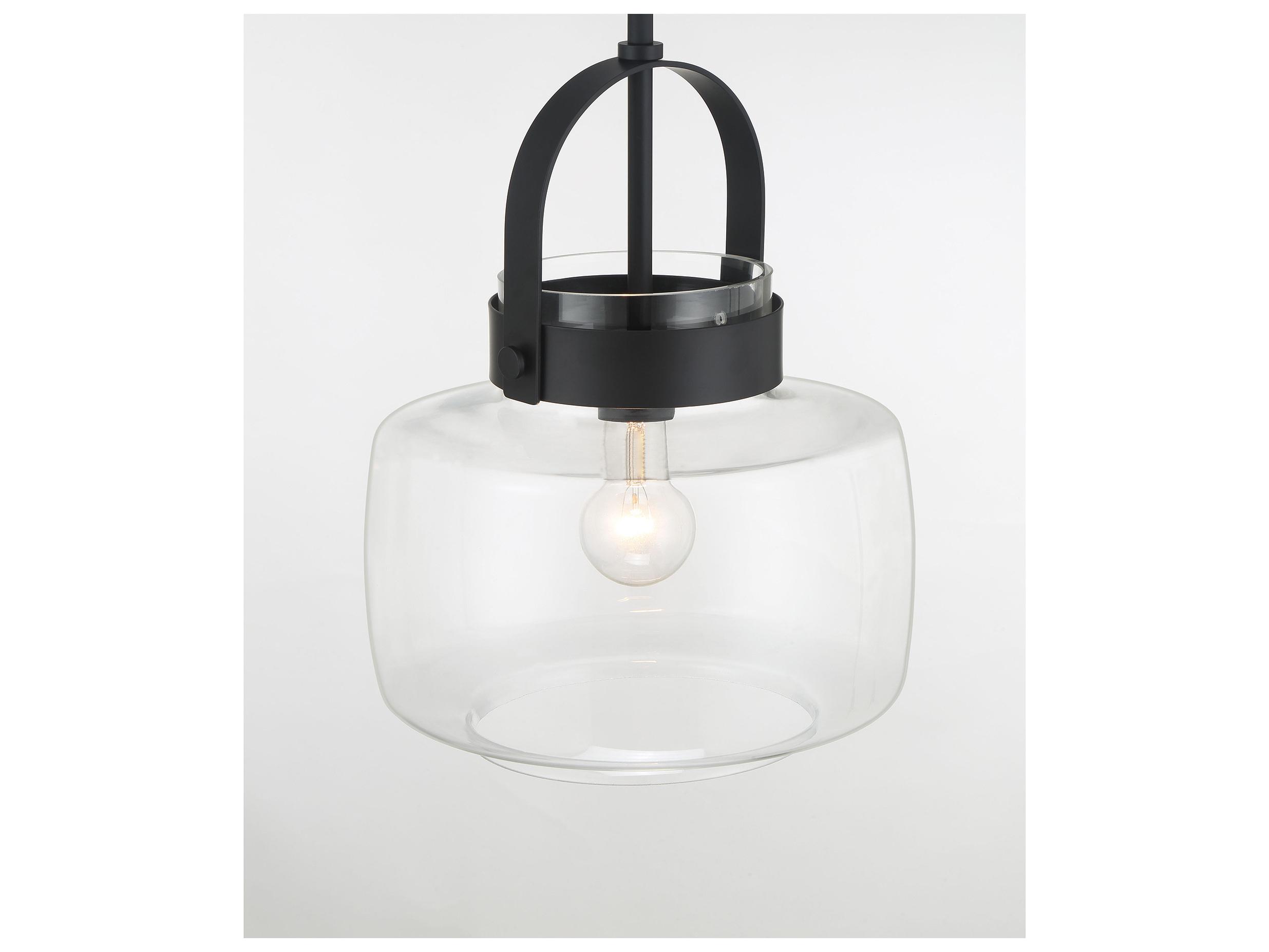 Minka Lavery Wickglow 1-Light Dark Matte Black Lantern Mini Pendant