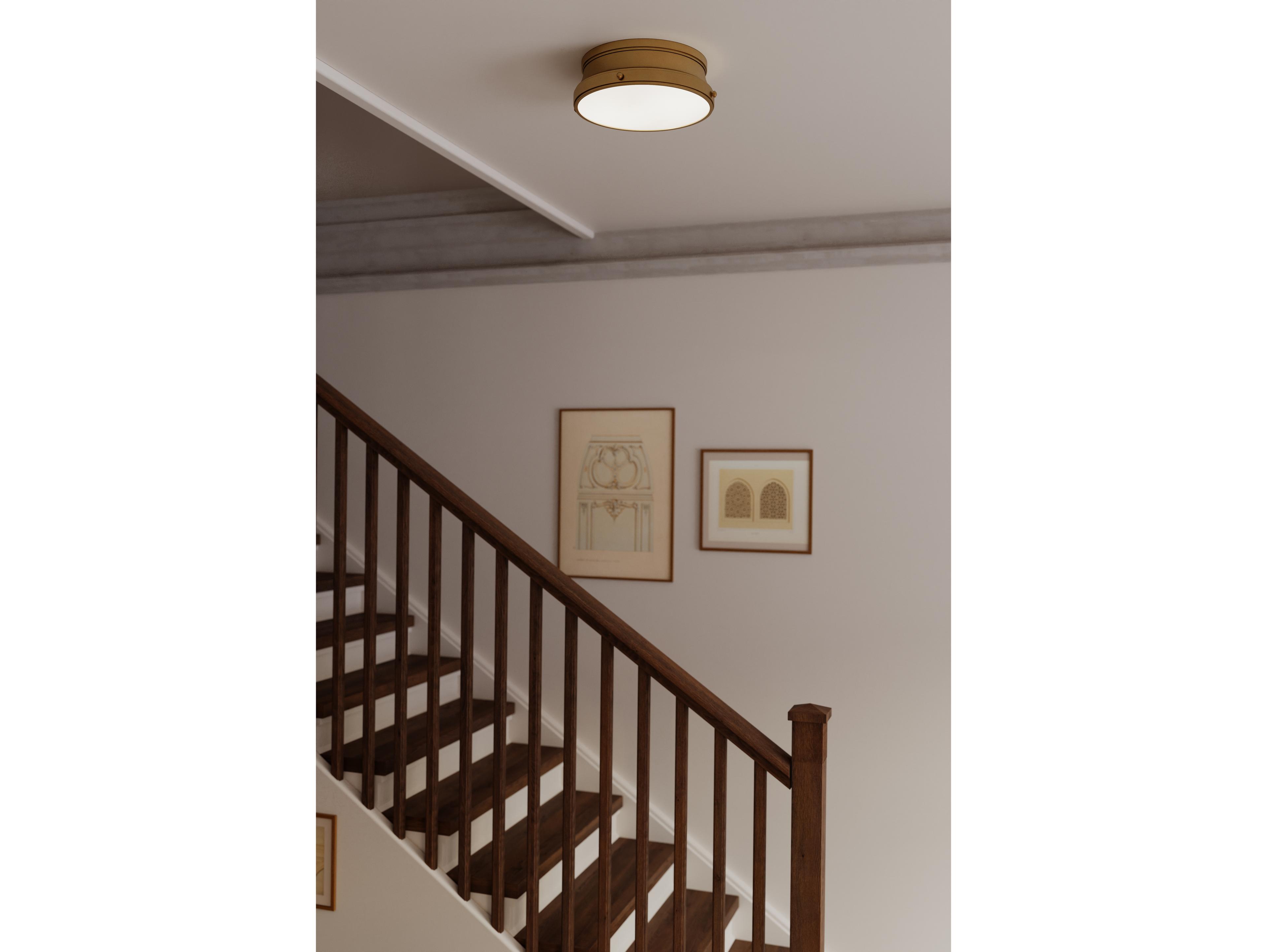 Minka Lavery Purelight 2-Light Legacy Brass Round Flush Mount