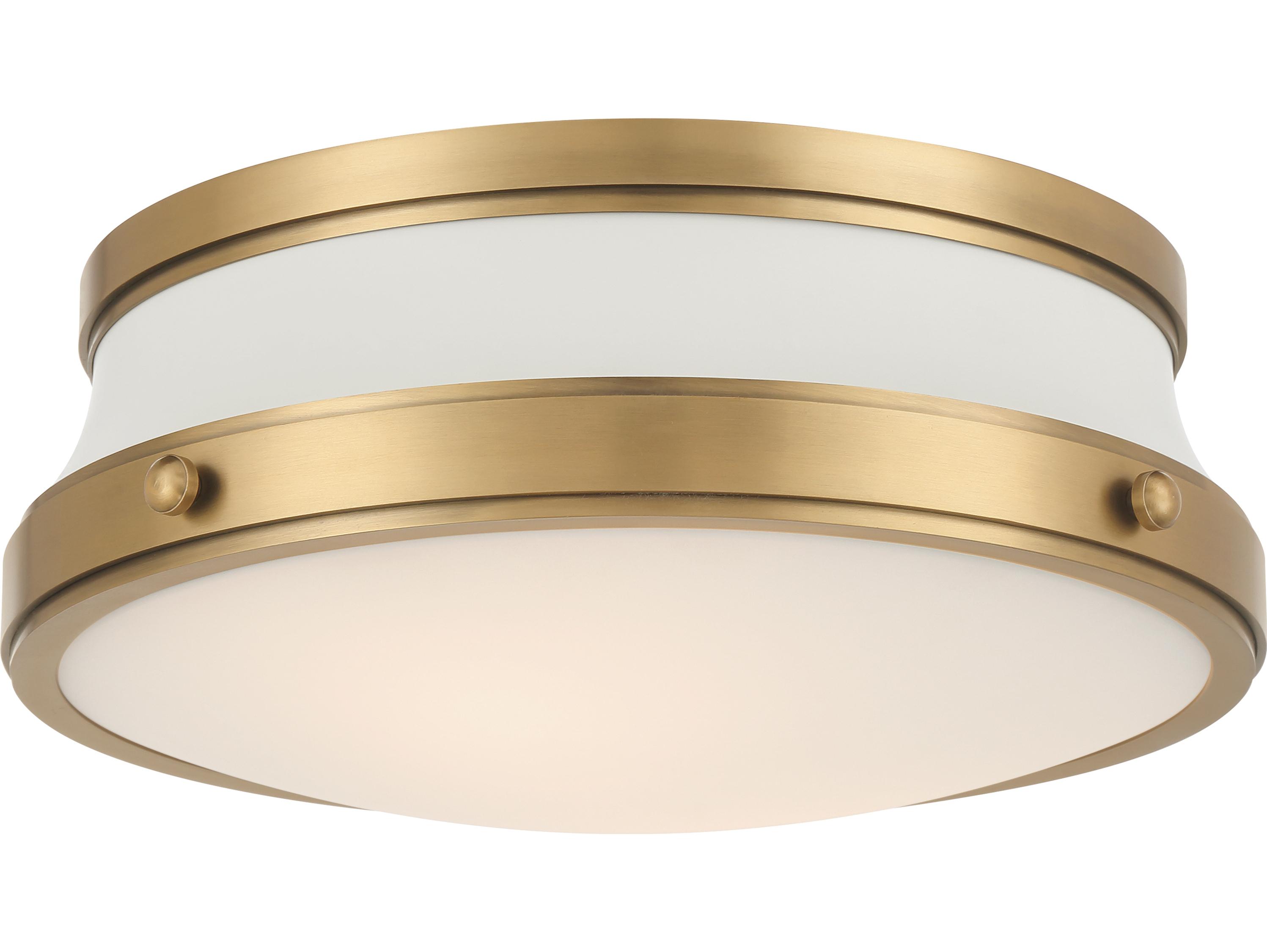 Minka Lavery Purelight 2-Light Legacy Brass Round Flush Mount