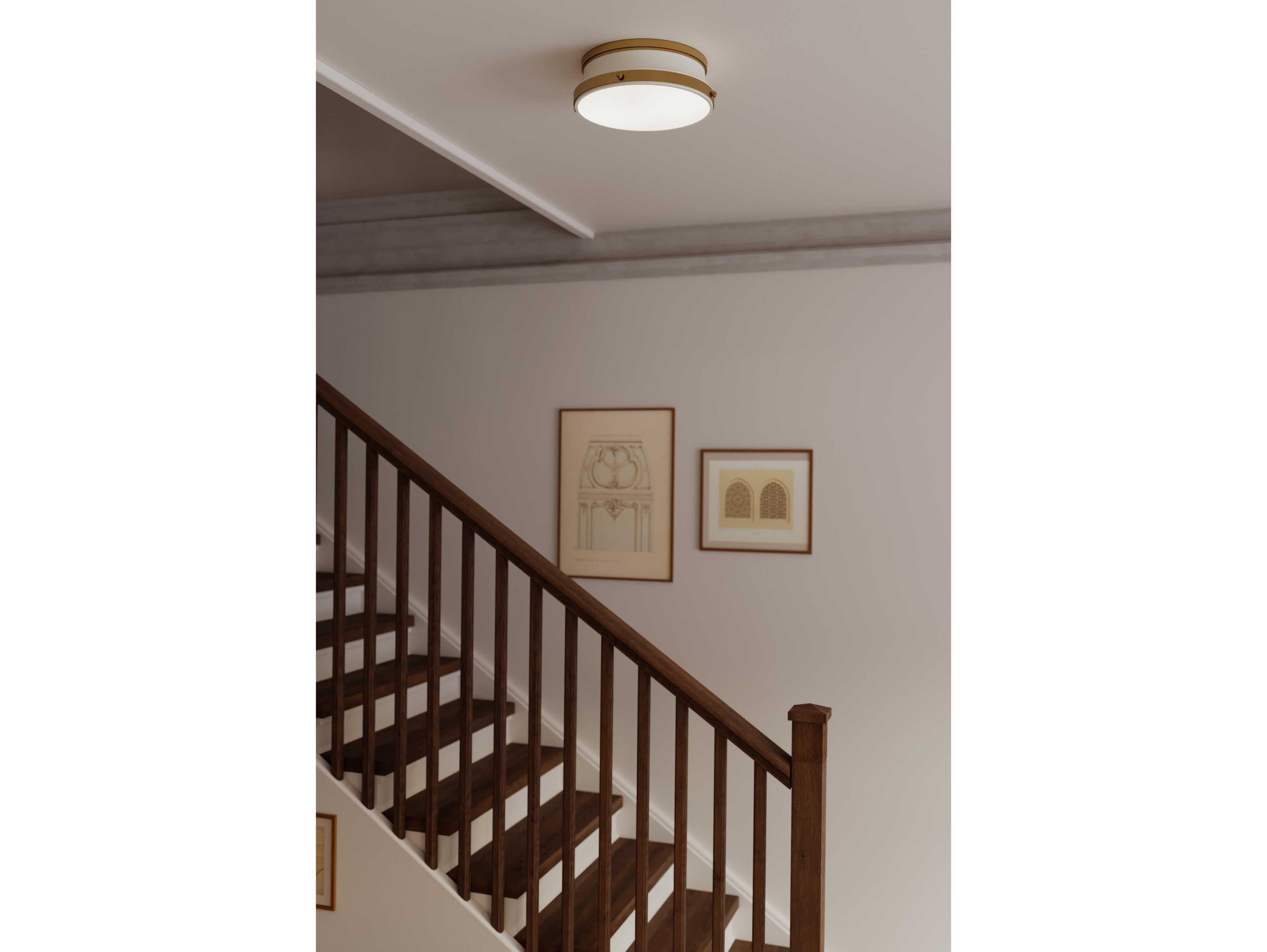 Minka Lavery Purelight 2-Light Legacy Brass Round Flush Mount