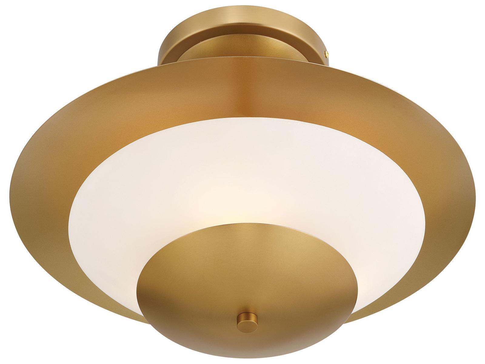 Minka Lavery Solara 3-Light Legacy Brass Bowl Tiered Semi Flush Mount