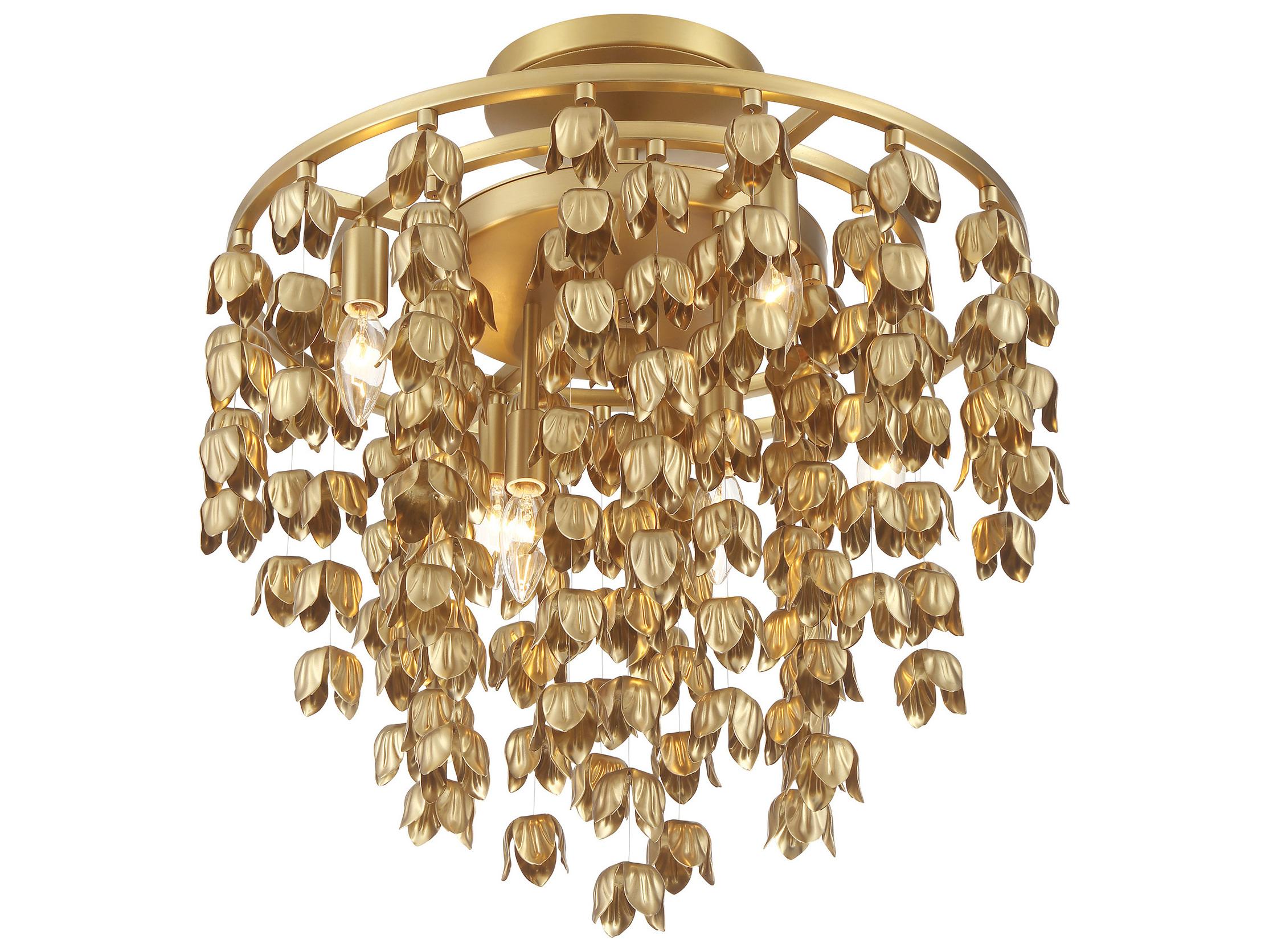 Minka Lavery Ashgrove 6-Light Legacy Brass Tiered Semi Flush Mount