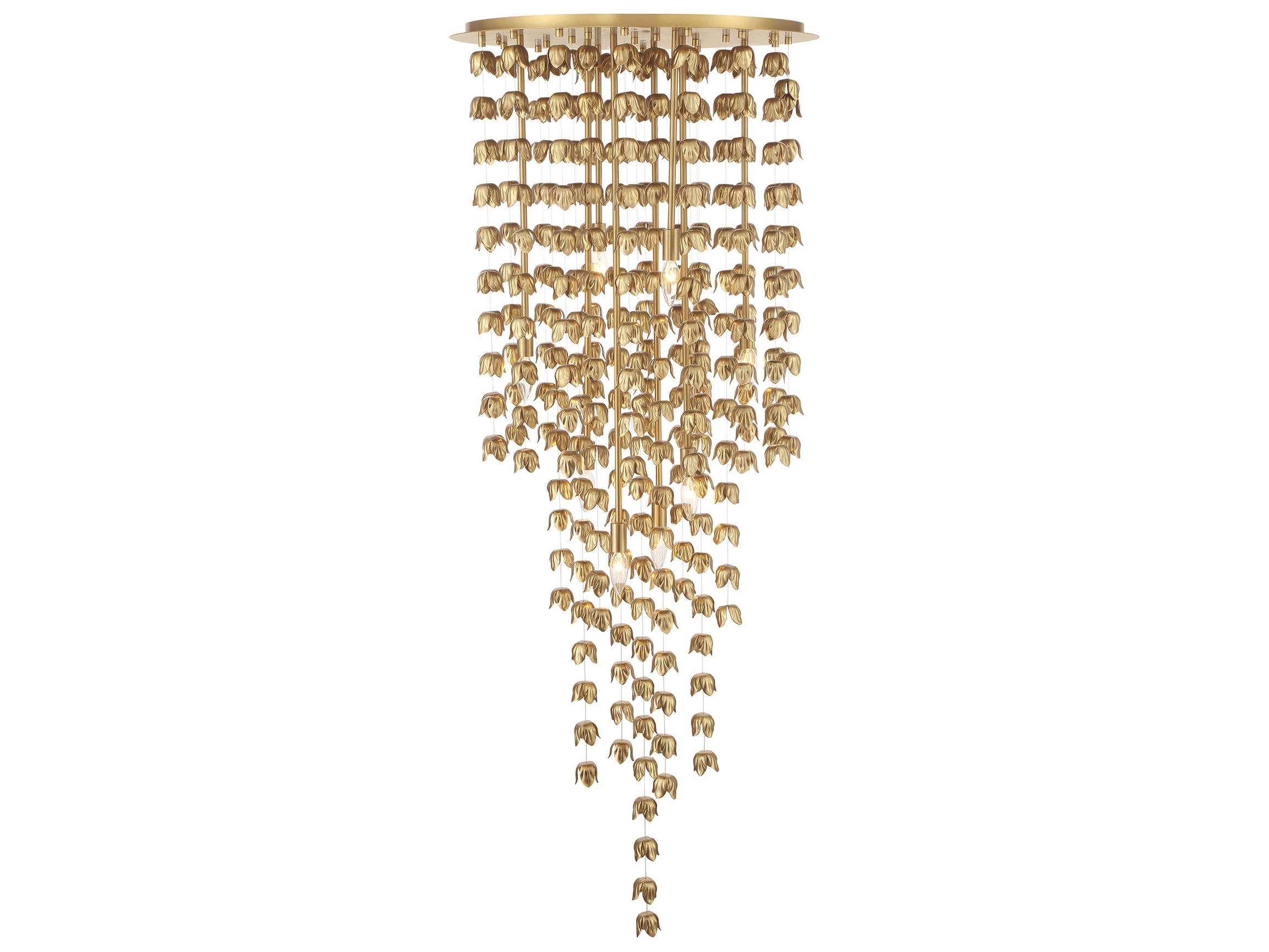 Minka Lavery Ashgrove 8-Light Legacy Brass Tiered Flush Mount