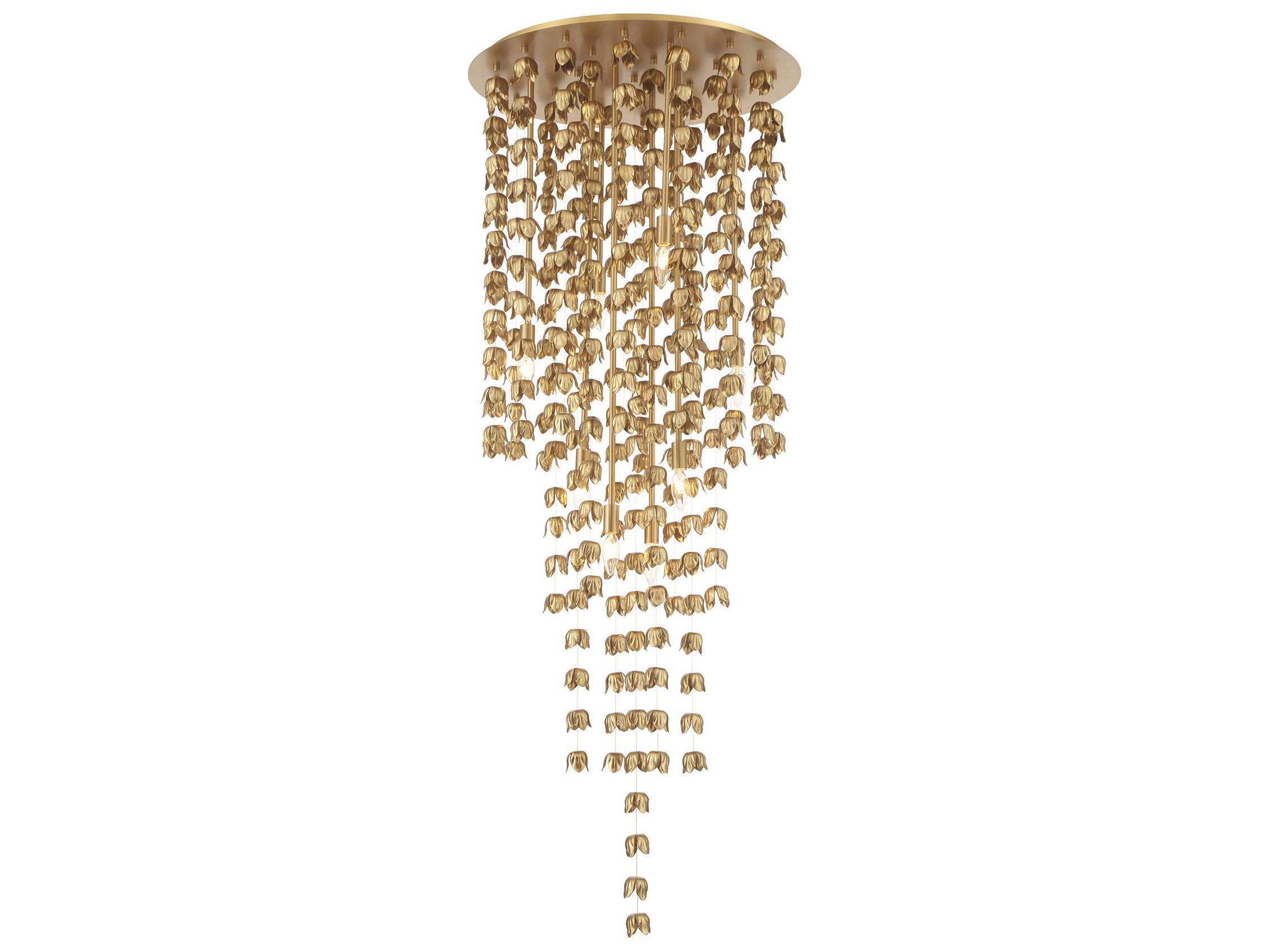 Minka Lavery Ashgrove 8-Light Legacy Brass Tiered Flush Mount