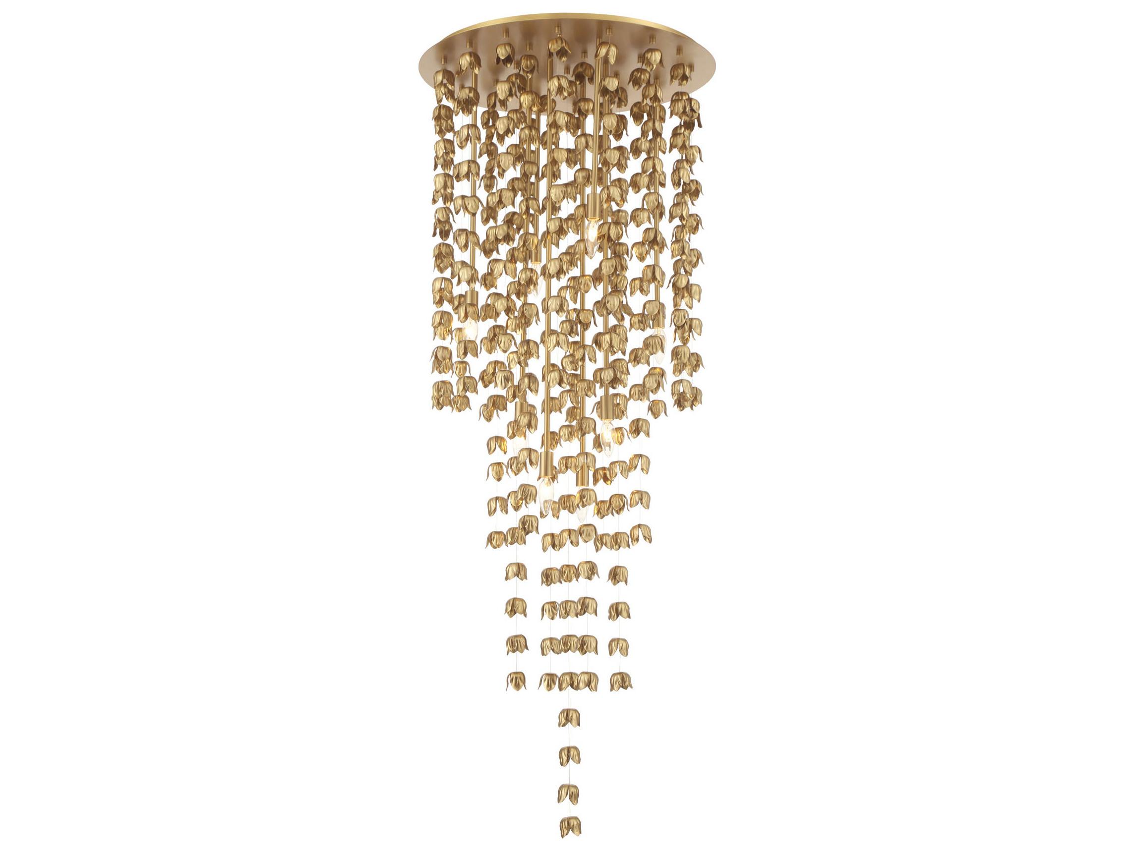 Minka Lavery Ashgrove 8-Light Legacy Brass Tiered Flush Mount
