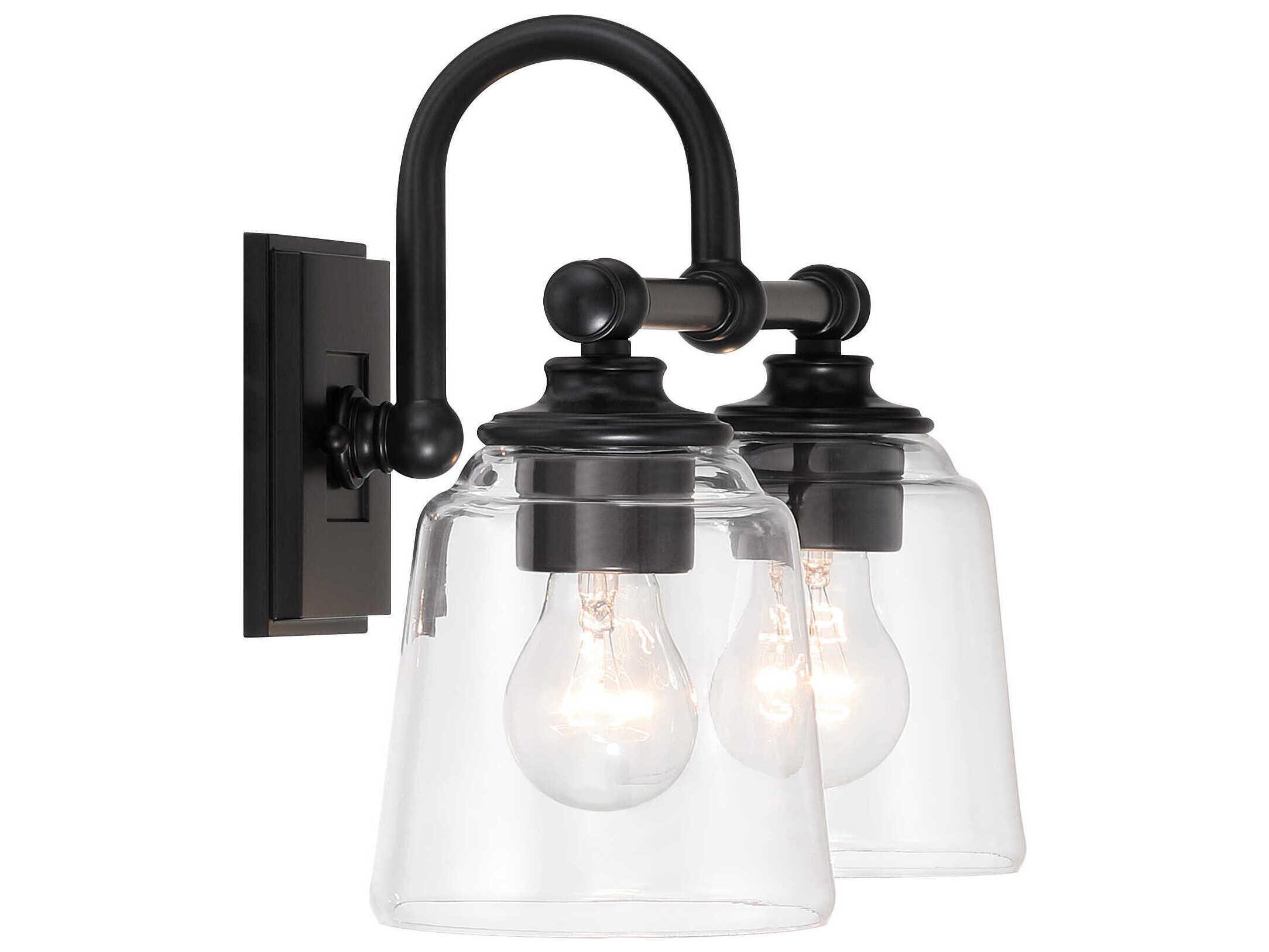Minka Lavery Antonia 2-Light Coal Black Vanity Light