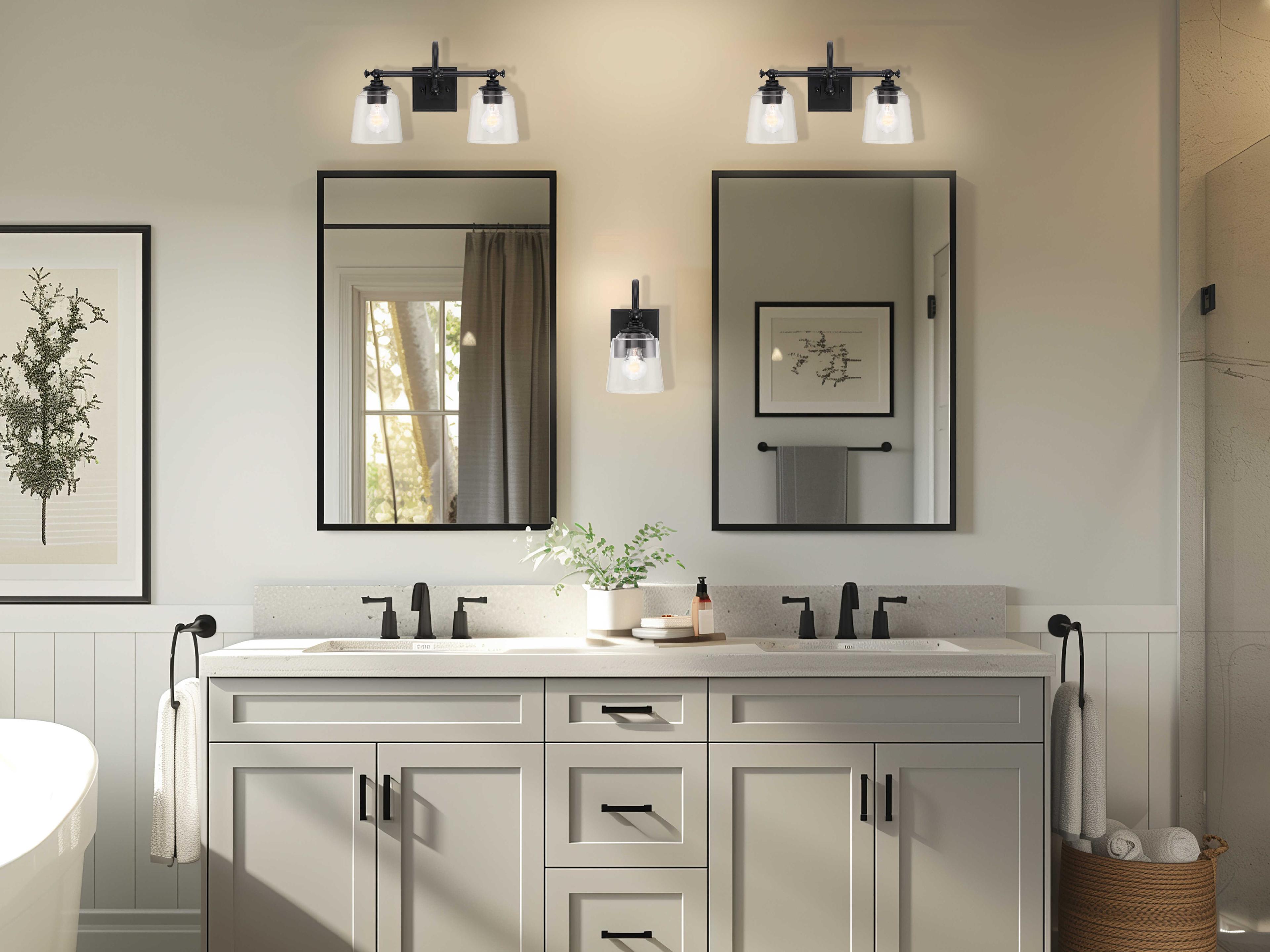 Minka Lavery Antonia 2-Light Coal Black Vanity Light