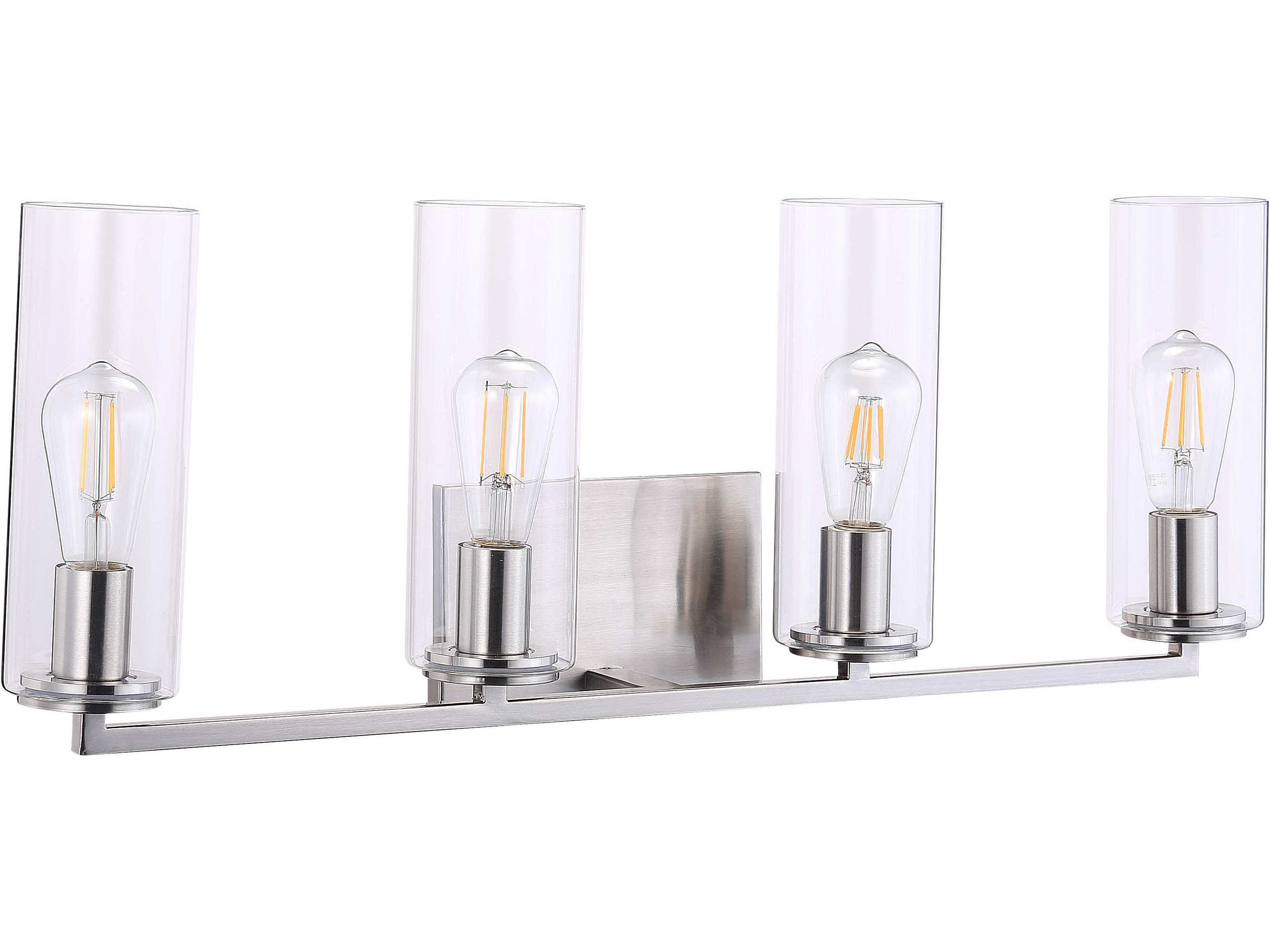 Minka Lavery Acacia 4-Light Brushed Nickel Glass Vanity Light