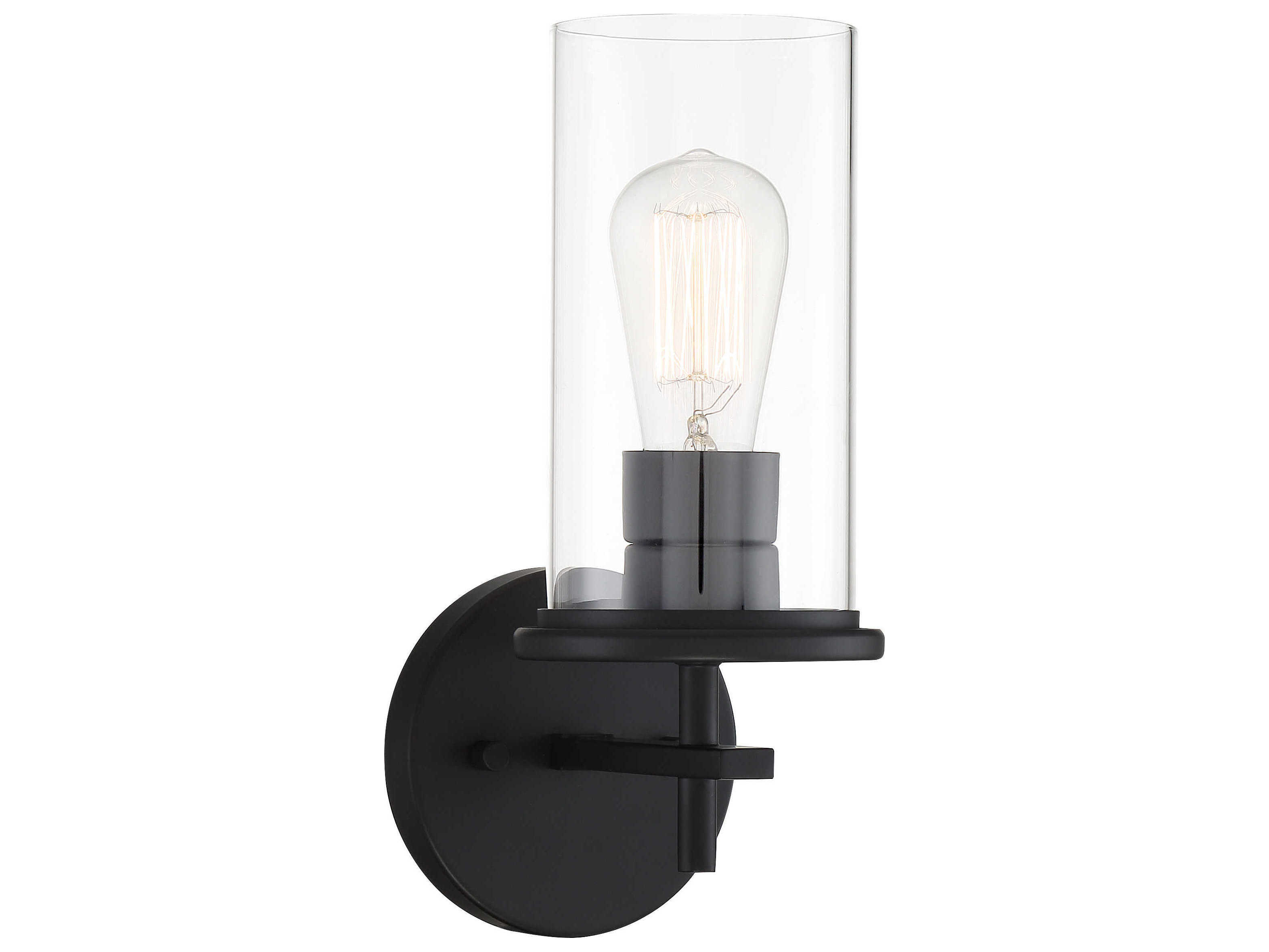 Minka Lavery Haisley 1-Light Coal Black Glass Wall Sconce