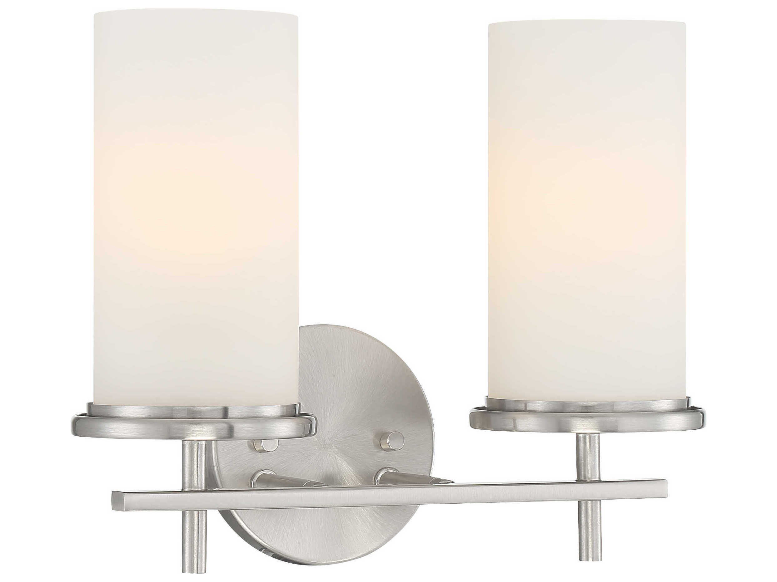 Minka Lavery Haisley 2-Light Brushed Nickel Glass Vanity Light