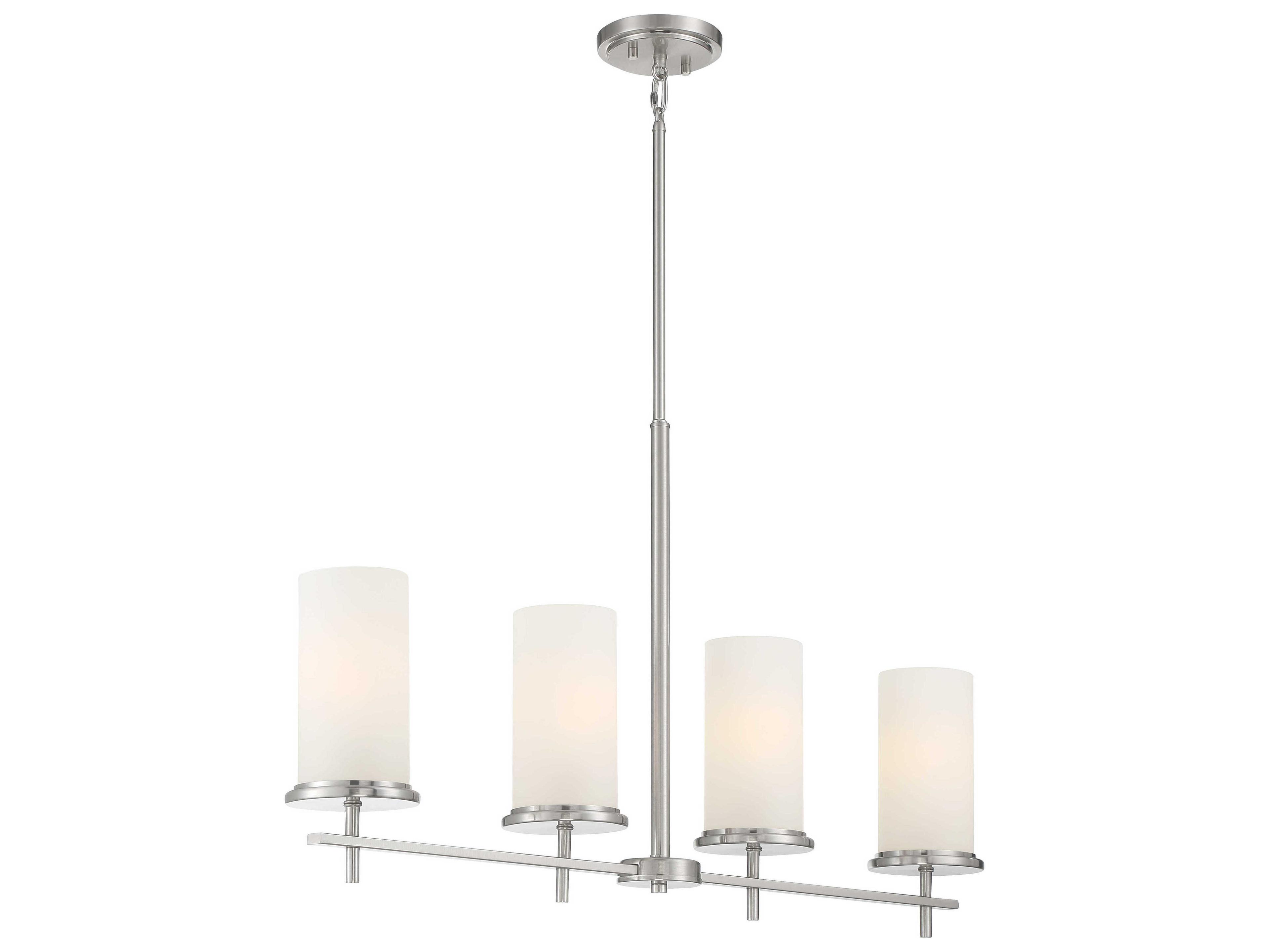 Minka Lavery Haisley 4-Light Brushed Nickel Glass Cylinder Island Pendant