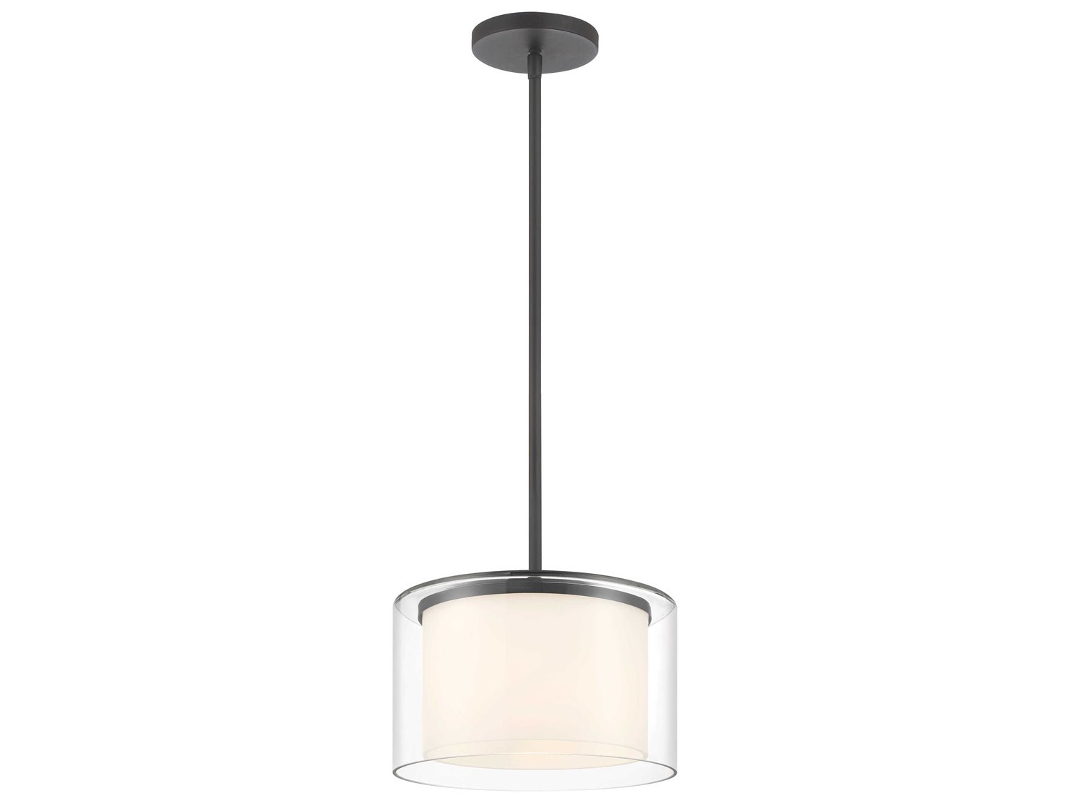 Minka Lavery Overland Park 1-Light Coal Black Glass Mini Pendant