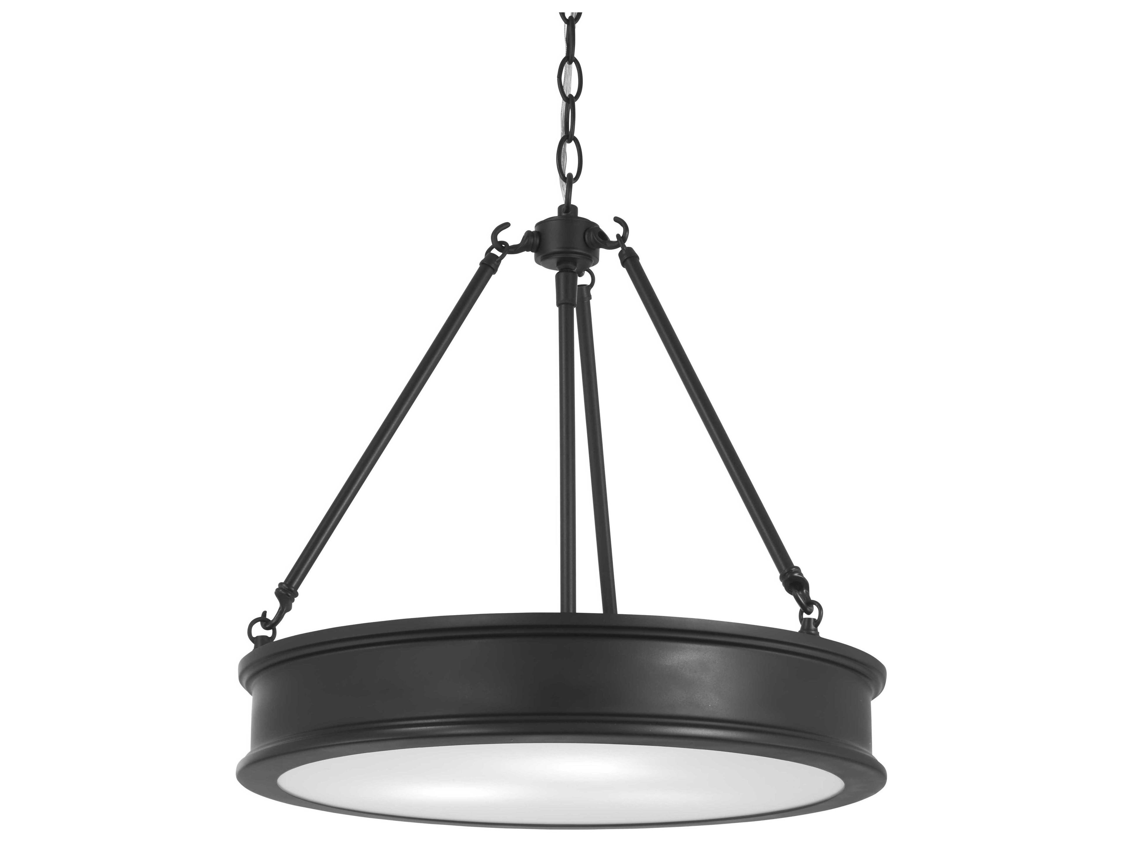 Minka Lavery Harbour Point 3-Light Coal Black Glass Round Pendant