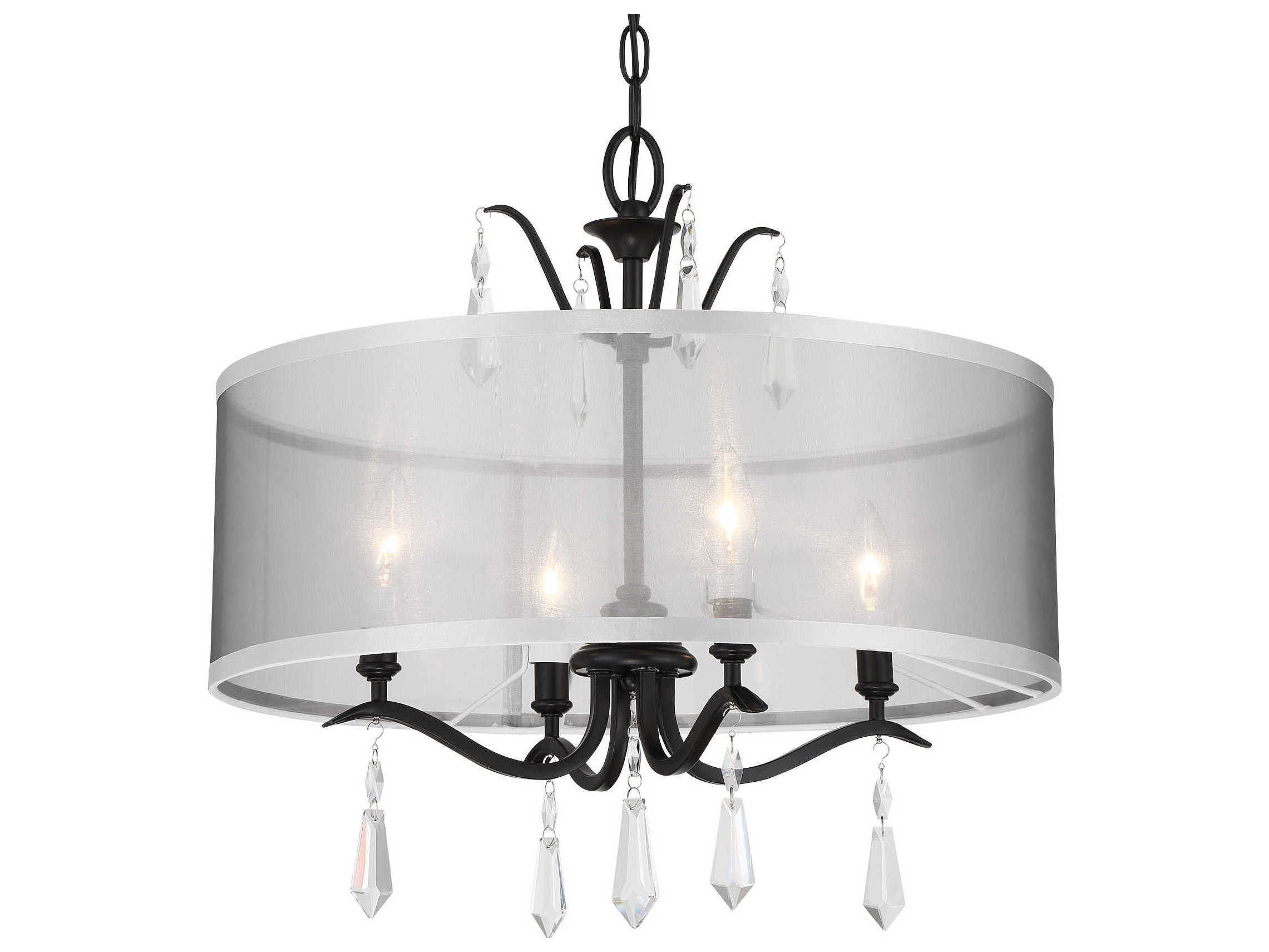 Minka Lavery Laurel Estate 4-Light Coal Black Crystal Chandelier