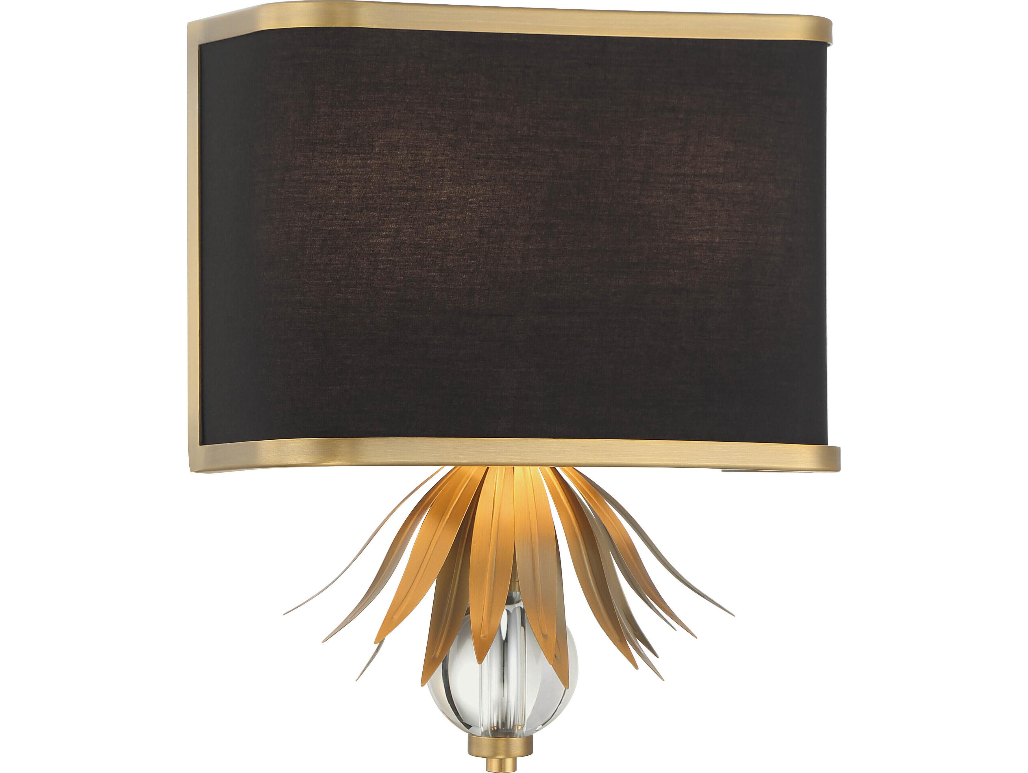 Minka Lavery Caprio 2-Light Natural Brushed Brass Crystal Wall Sconce