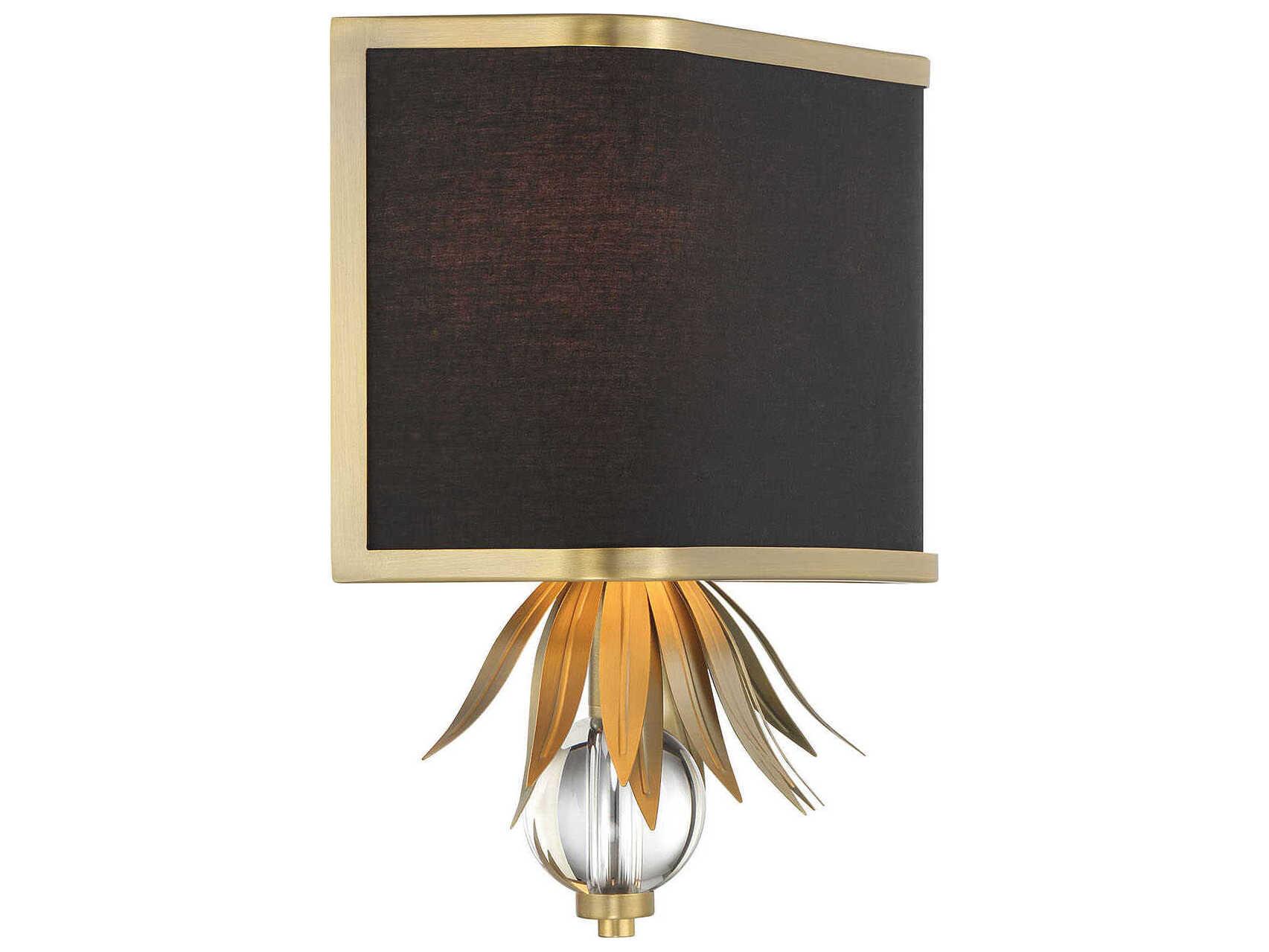 Minka Lavery Caprio 2-Light Natural Brushed Brass Crystal Wall Sconce