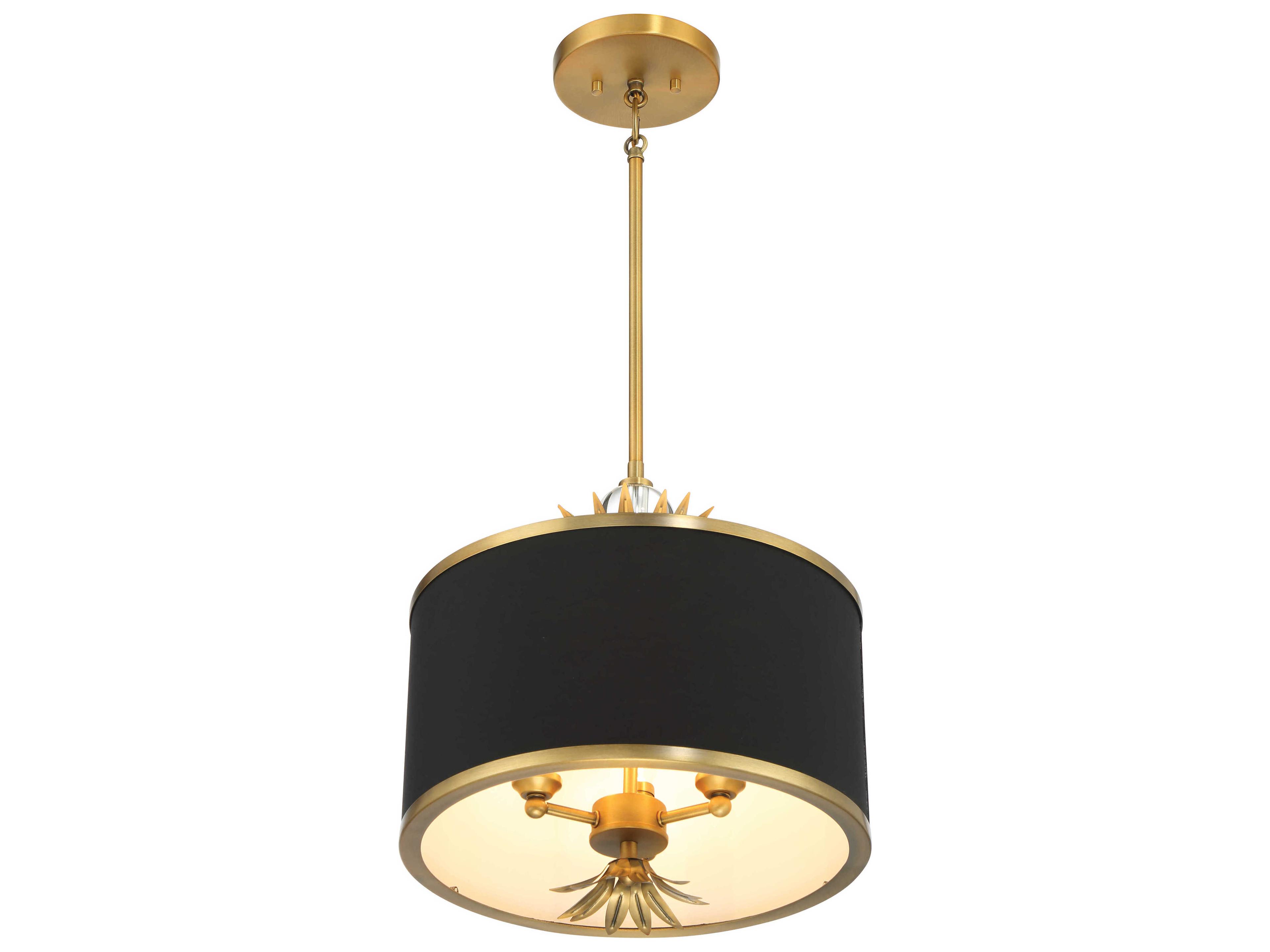 Minka Lavery Caprio 3-Light Natural Brushed Brass Drum Pendant
